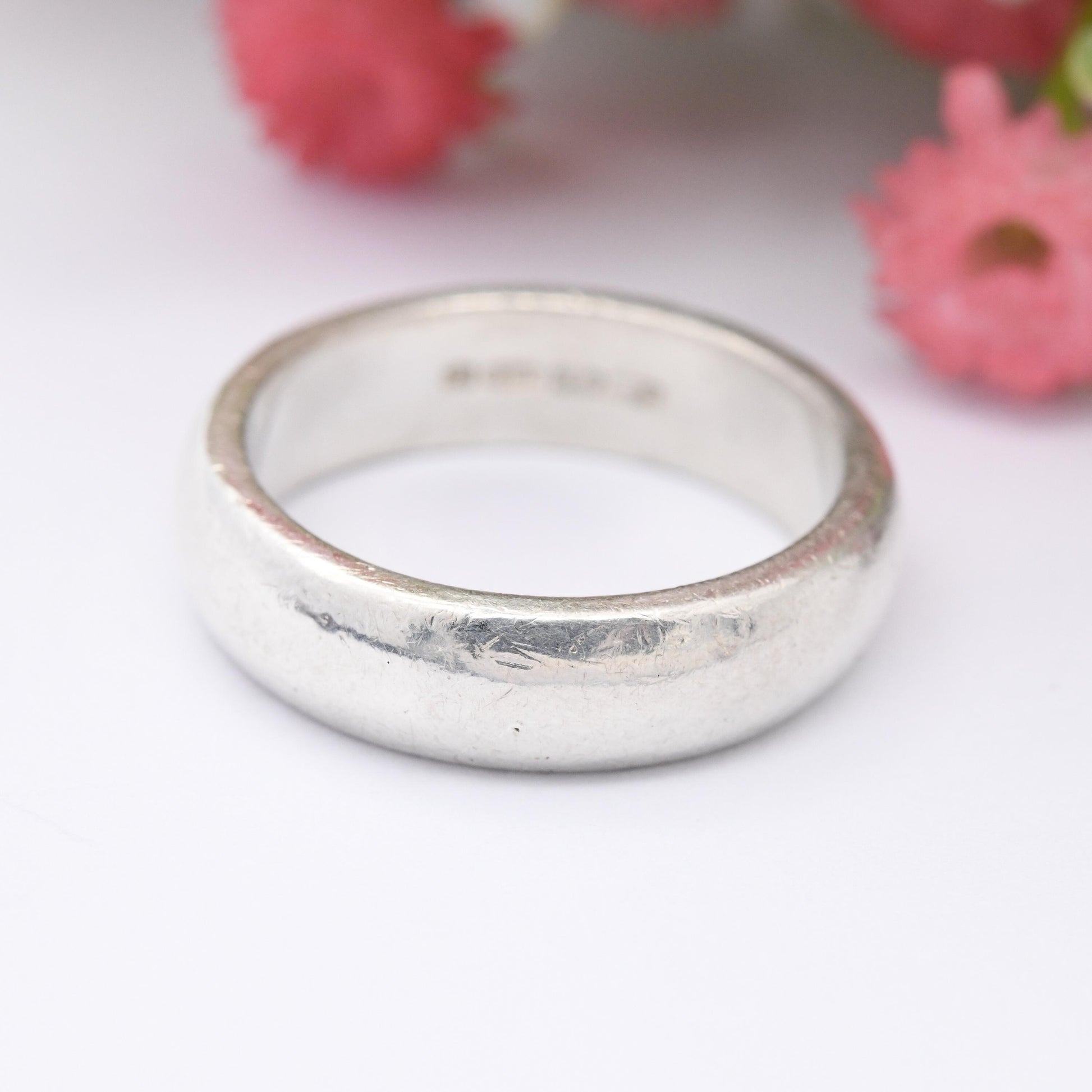 Kaleido Sterling Silver Band Ring - Minimalist Stacking Rounded Band | UK Size - P 1/2 | US Size - 7 3/4