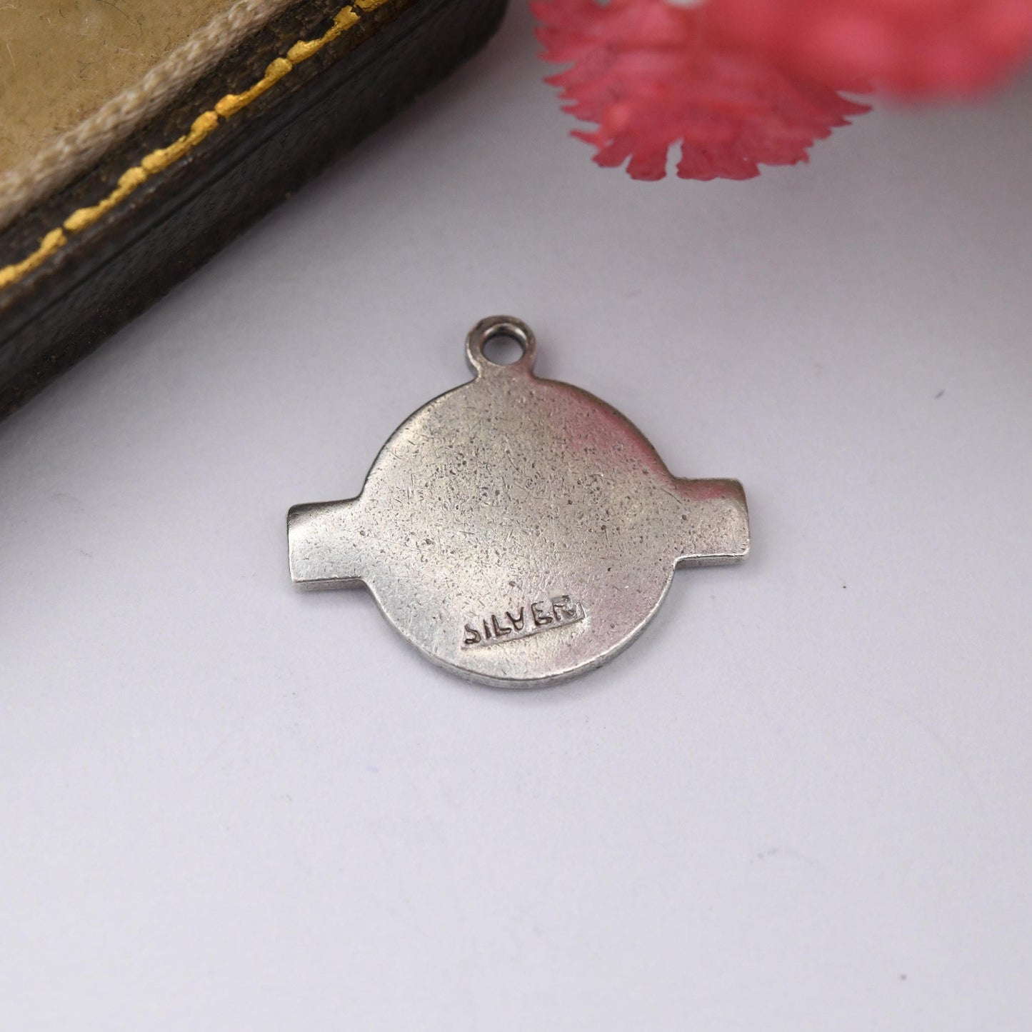 Vintage Sterling Silver Enamel London Transport Charm Pendant - Bus Train Underground Logo | Iconic Blue Red Symbol Souvenir Charm Bracelet