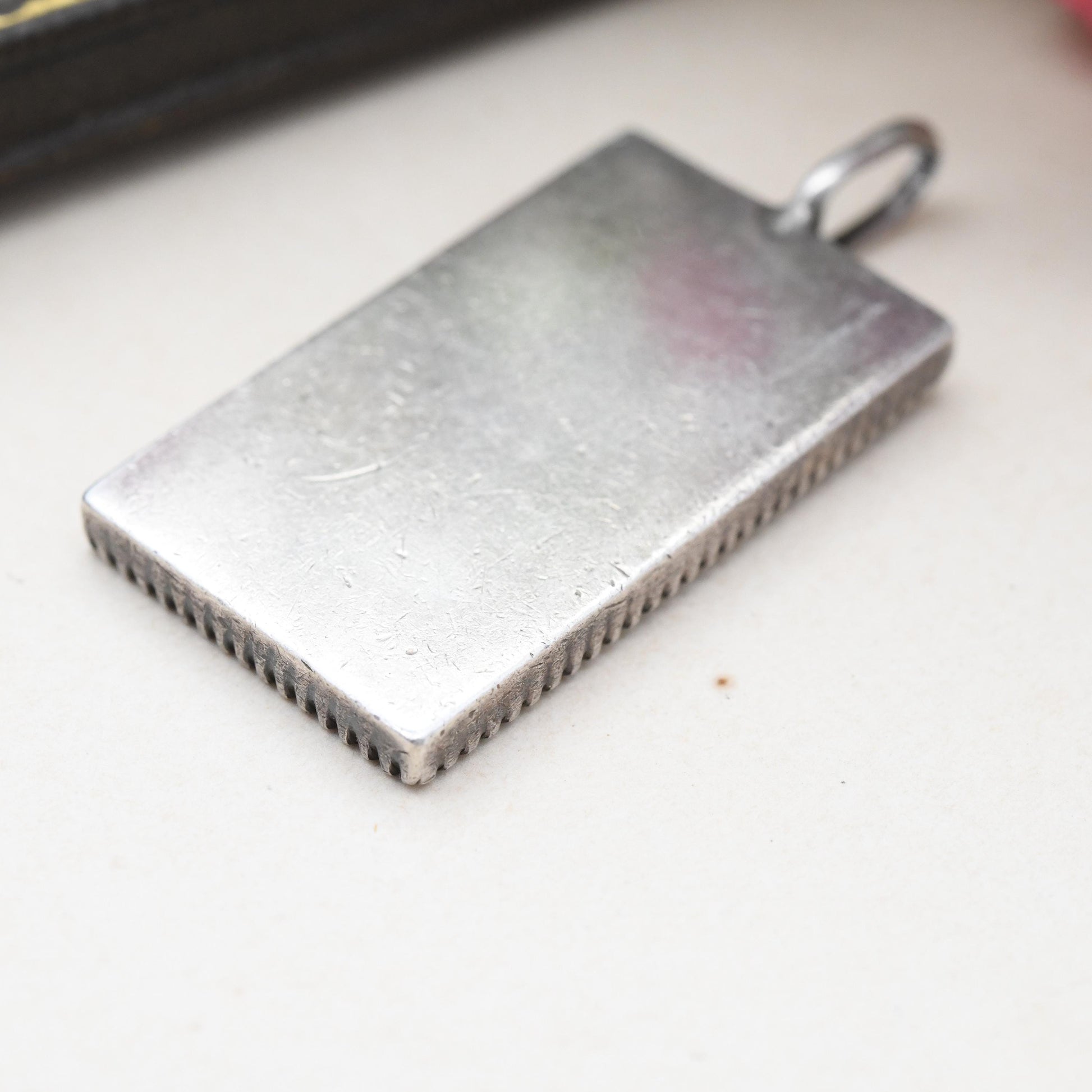 Vintage Britannia Silver Elizabeth II Silver Jubilee Ingot Pendant 1977 by DNG - Large Queen Elizabeth Jubilee Head Stamp Style | 958 Silver