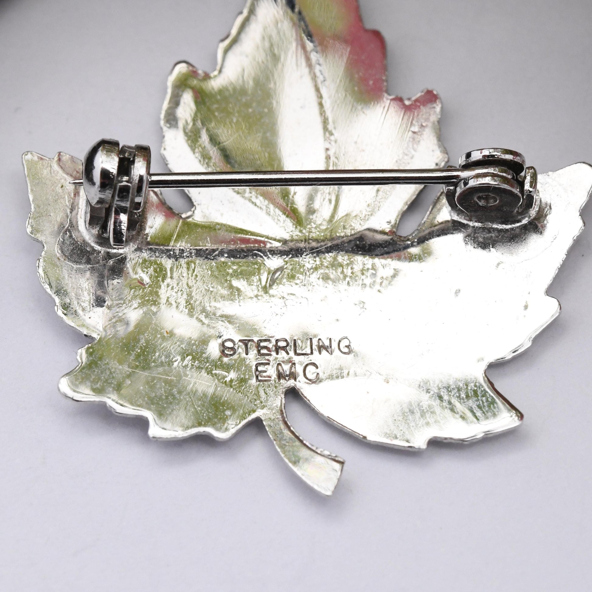 Vintage Sterling Silver Niagara Falls Canada Maple Leaf Brooch - Silver Canadian Souvenir Gift EMC