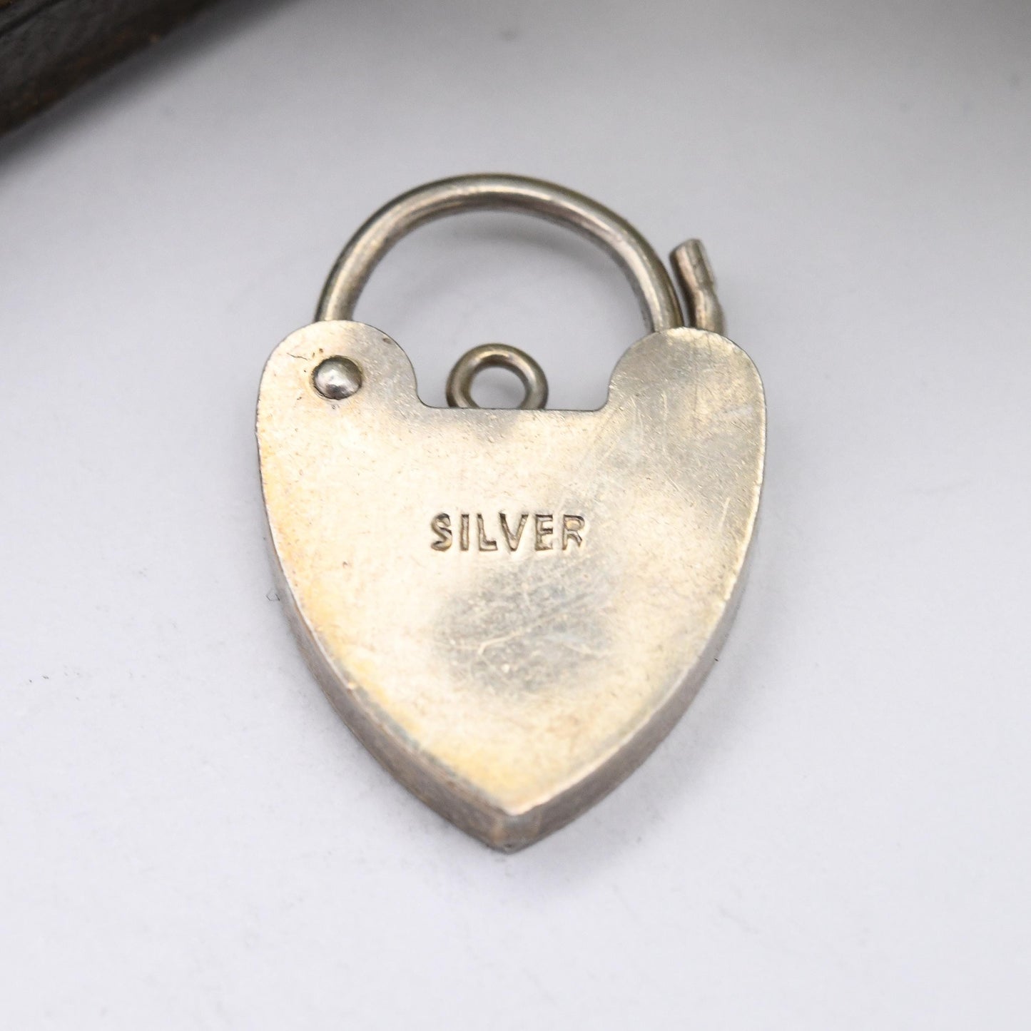 Vintage Sterling Silver Padlock Heart Clasp - Mid-Century Charm Pendant | Opening Charm Bracelet Love Heart