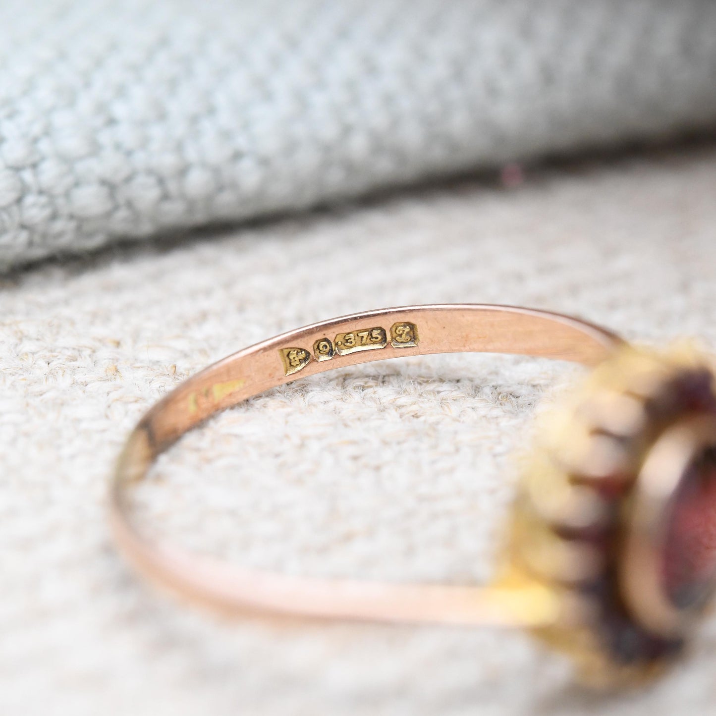 Antique 9ct Gold Garnet Cluster Ring 1925 - Art Deco Era Large Red Gemstone Halo Gift for Her Chester Hallmarks | UK Size - M | US Size - 6