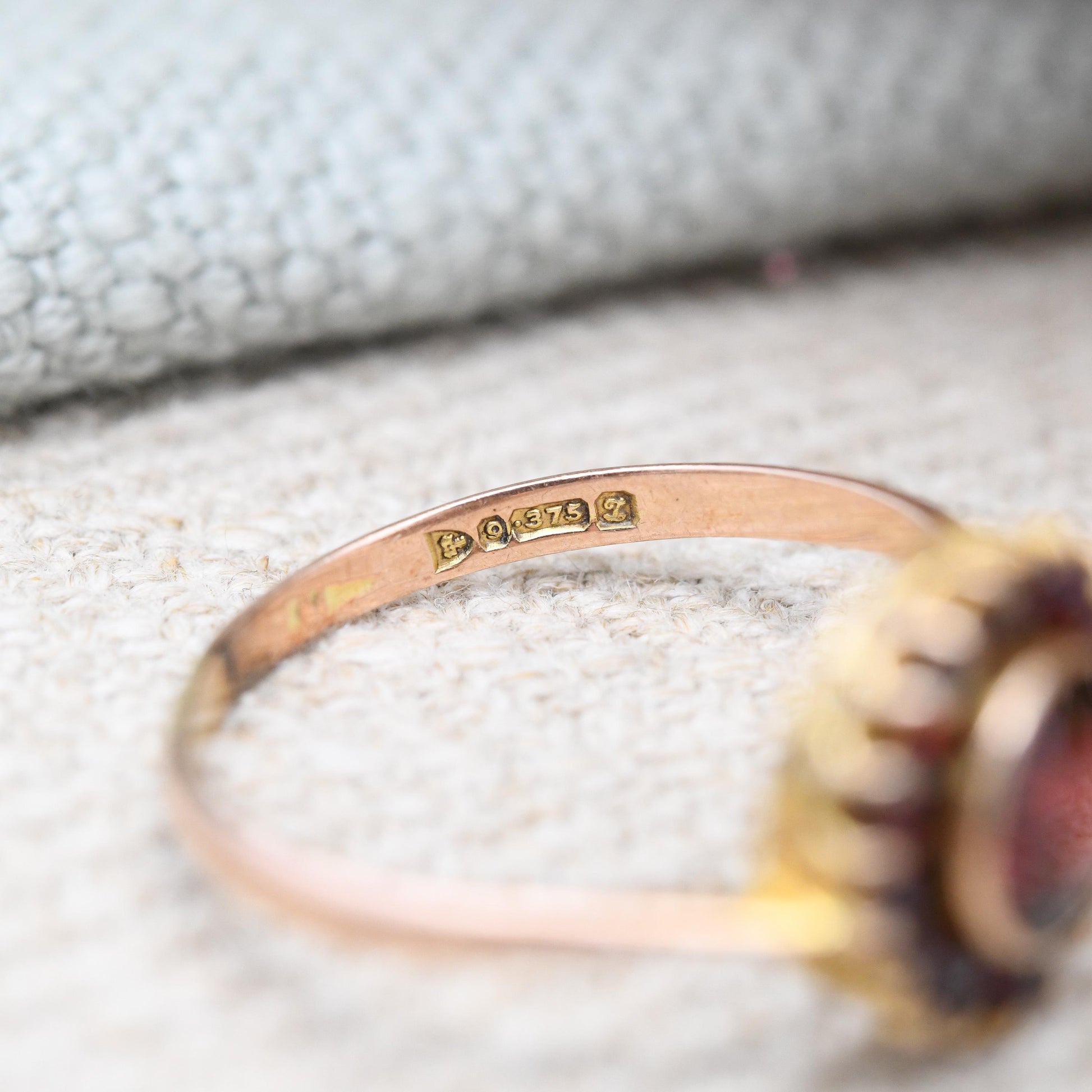 Antique 9ct Gold Garnet Cluster Ring 1925 - Art Deco Era Large Red Gemstone Halo Gift for Her Chester Hallmarks | UK Size - M | US Size - 6