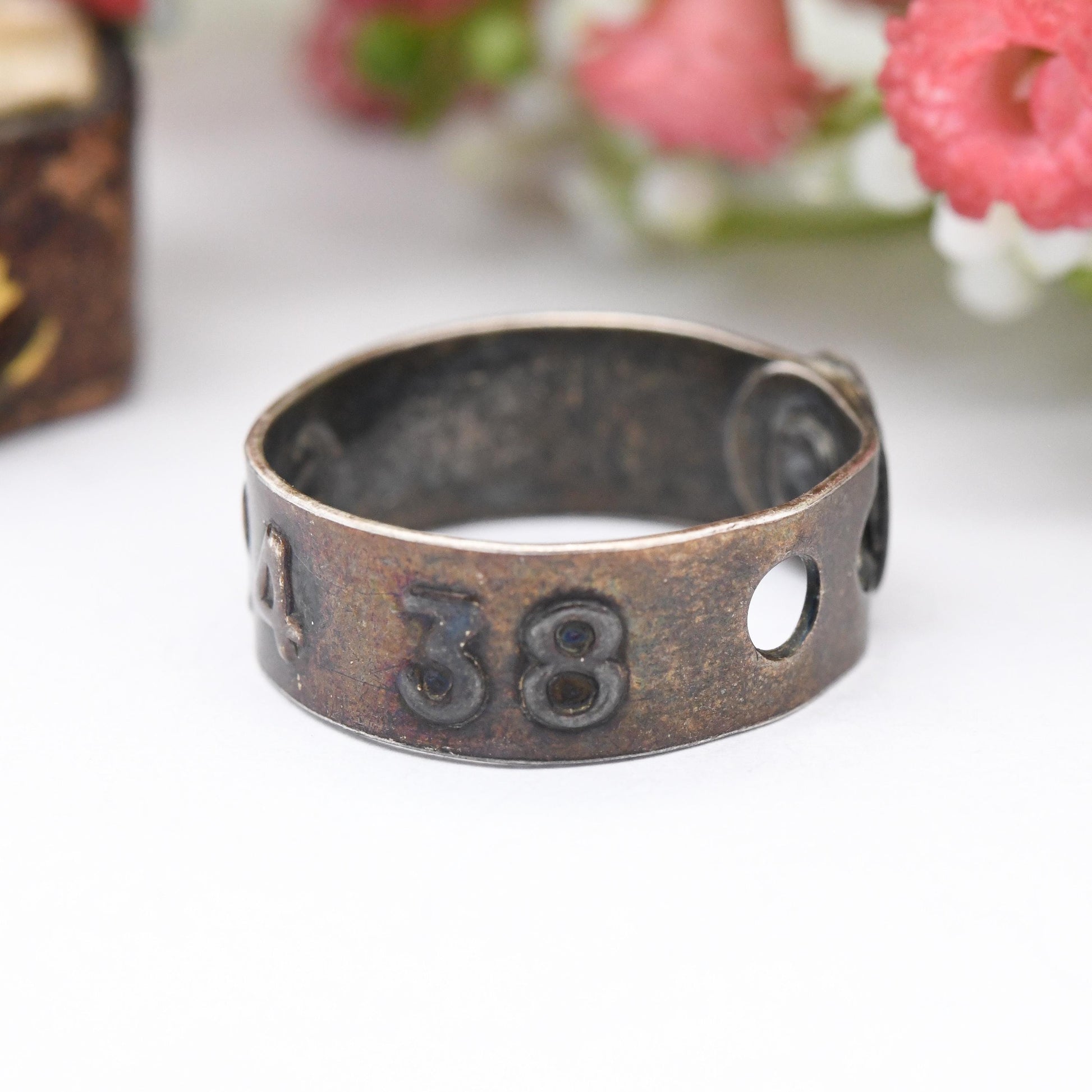 Vintage Robson's Test Sterling Silver Band Ring Salesman Sample Size - Unusual Antique Curio Collectable | UK Size - T 1/2 | US Size - 9 3/4