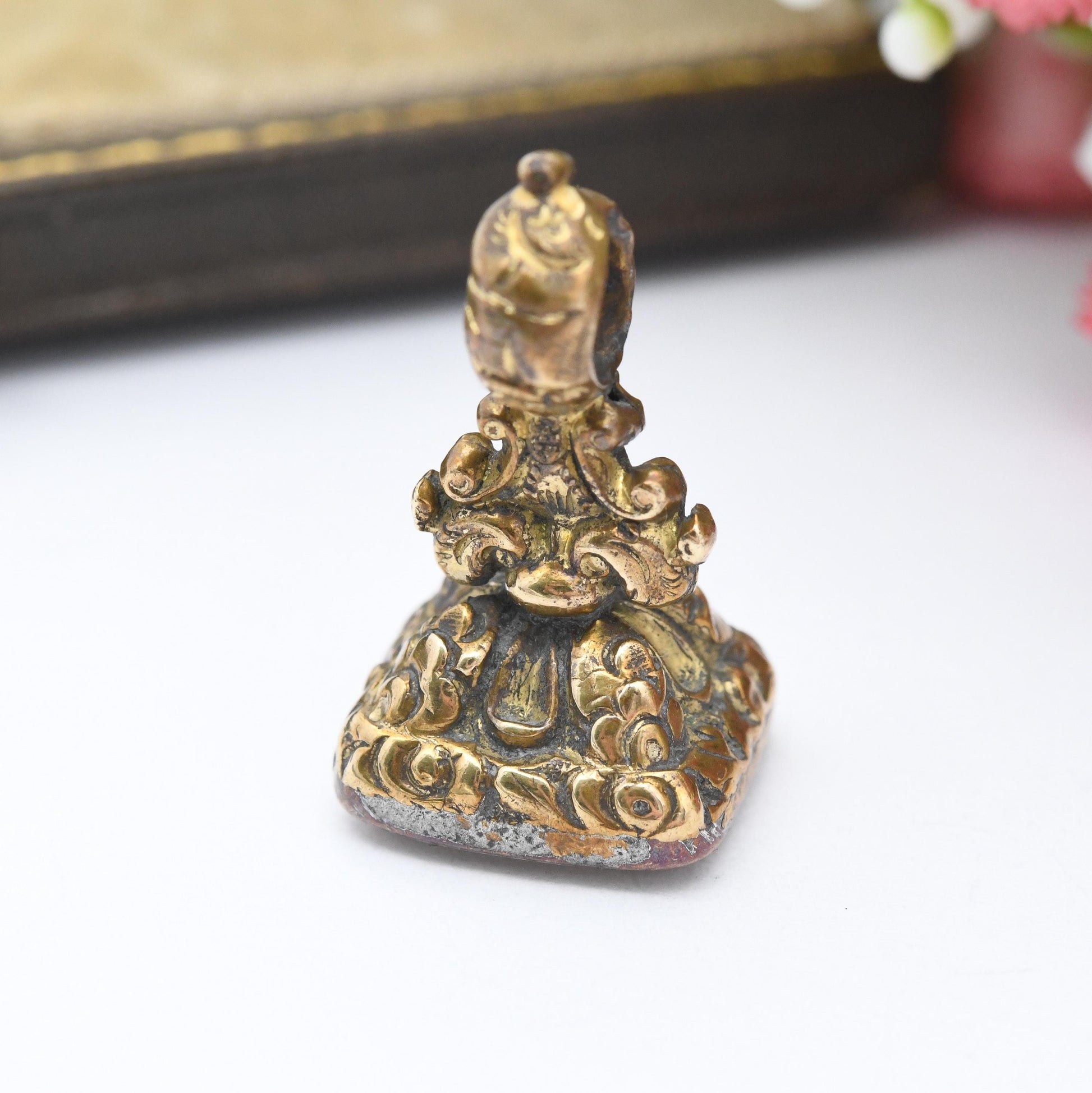 Antique Gemstone Swan Seal Fob Pendant - Intaglio Carved Stone Watch Fob Pendant | Ornate Victorian Jewellery | Bird in the Reeds Image