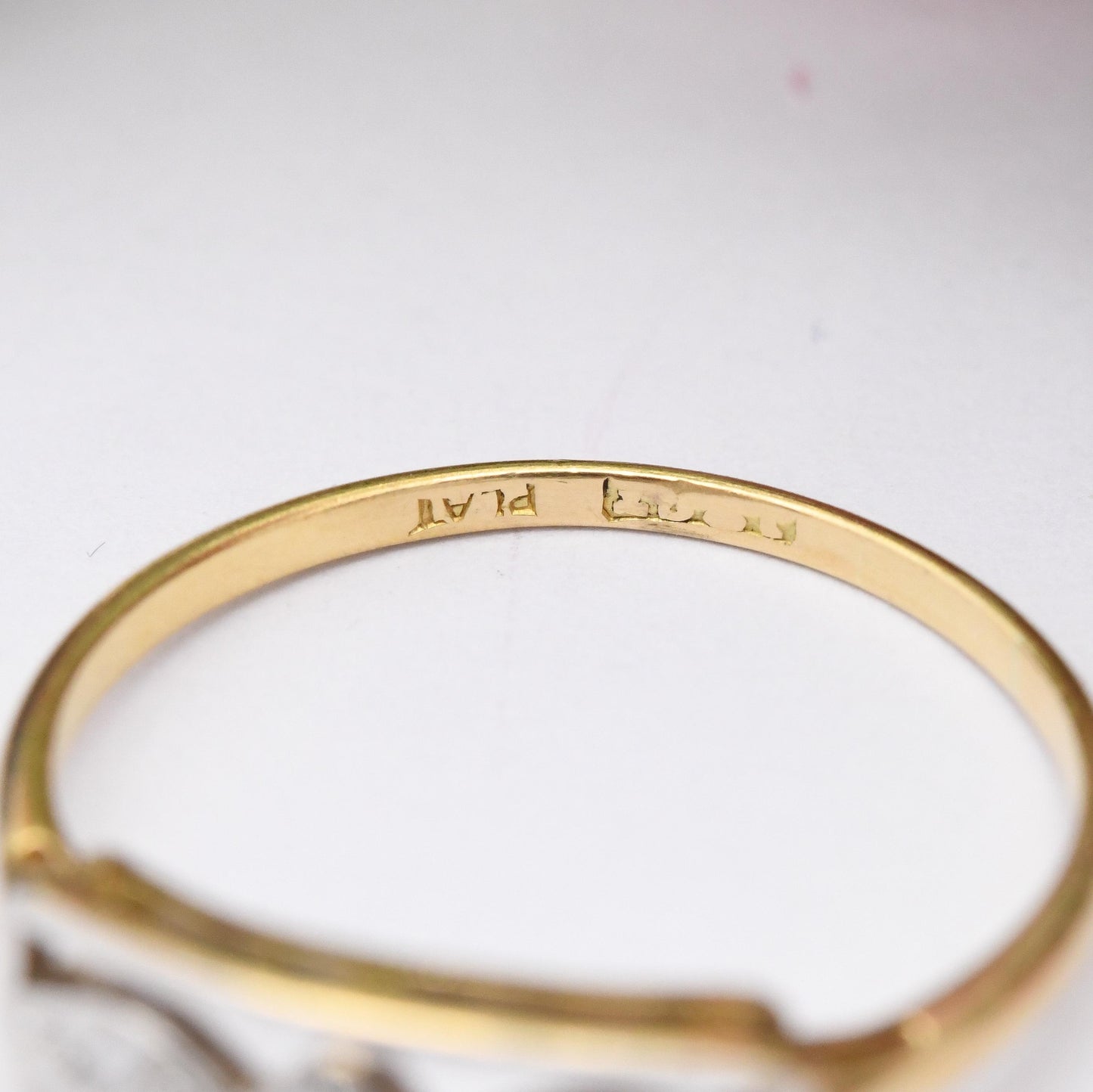 Antique Art Deco 18ct Gold and Platinum Diamond Three Stone Ring - Early 20th Century Trilogy Engagement | UK Size - O 1/2 | US Size - 7 1/2