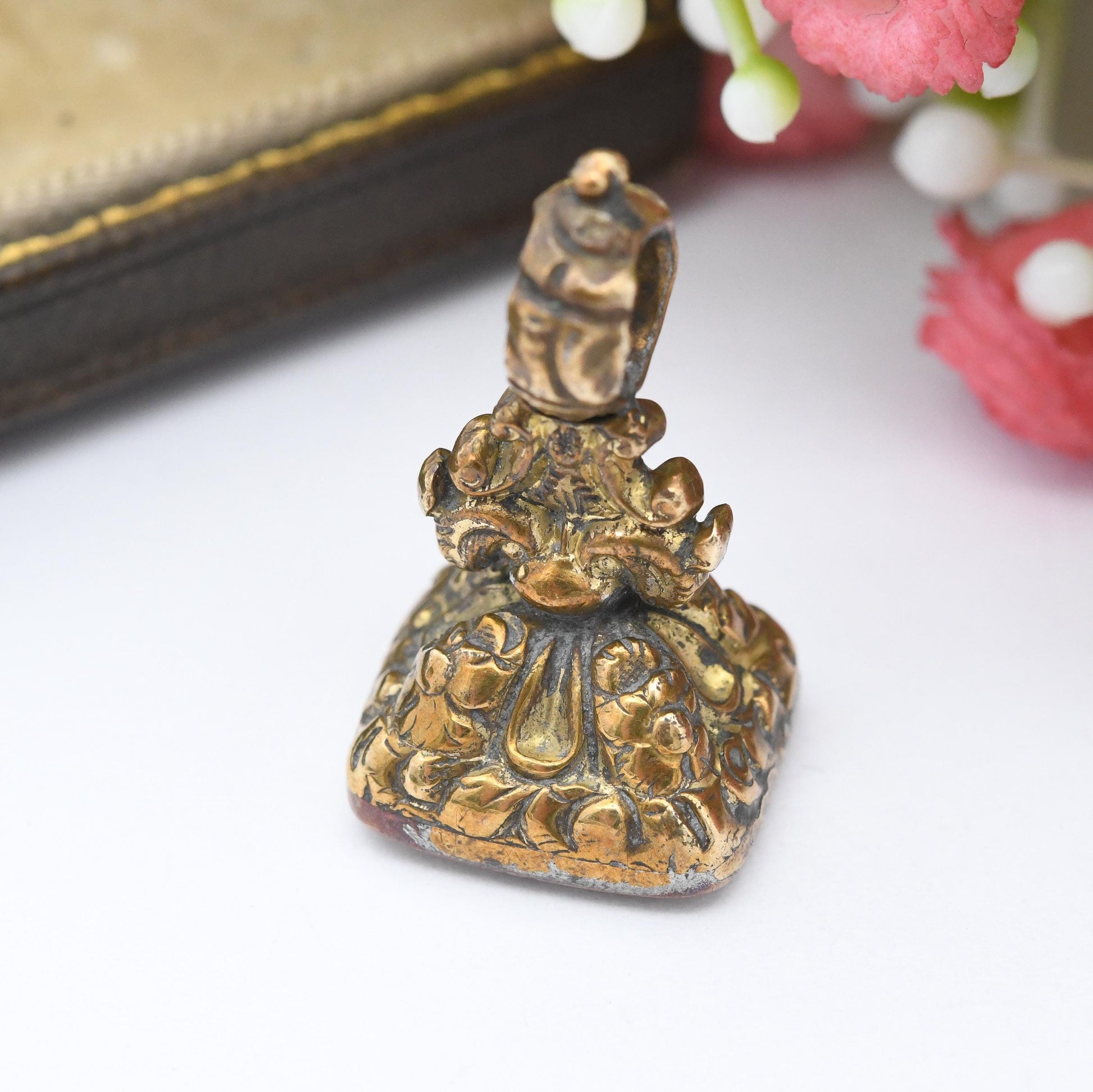 Antique Gemstone Swan Seal Fob Pendant - Intaglio Carved Stone Watch Fob Pendant | Ornate Victorian Jewellery | Bird in the Reeds Image