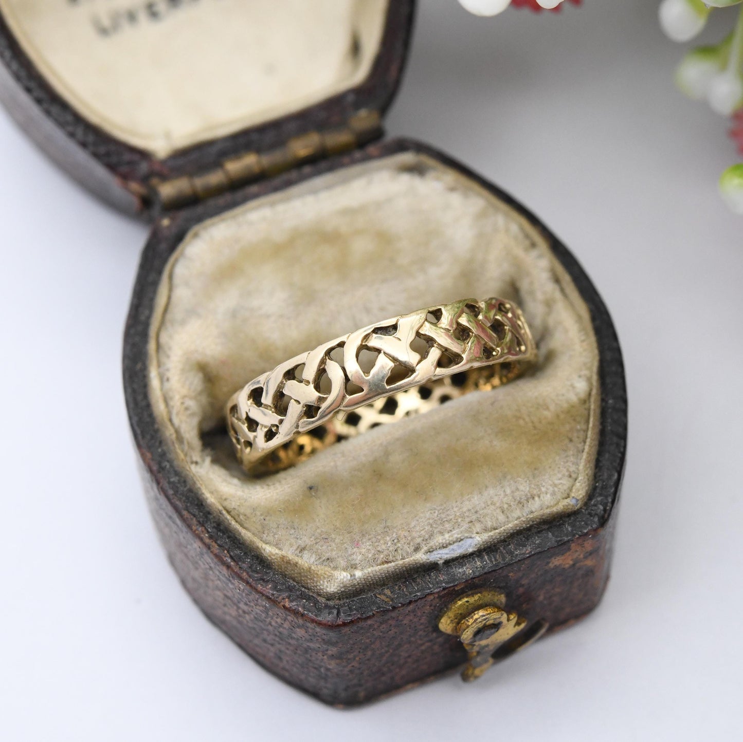 Vintage 9ct Gold Celtic Knot Band Ring 2000 - Open Woven Band | Unisex Band Ring | UK Size - N | US Size - 6 1/2