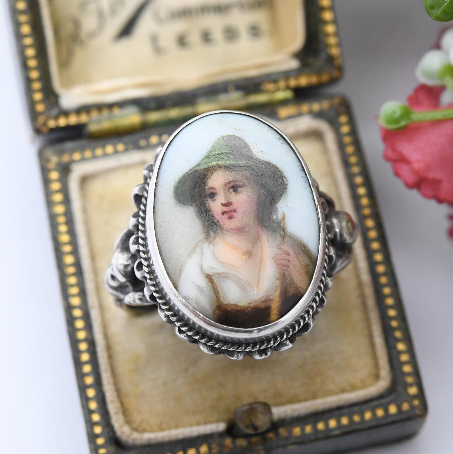 Antique Sterling Silver Portrait Ring by Zoltan White ZW&Co - Austro Hungarian Style Arts and Crafts c. 1920 | Size UK - O 1/2 | US - 7 1/2