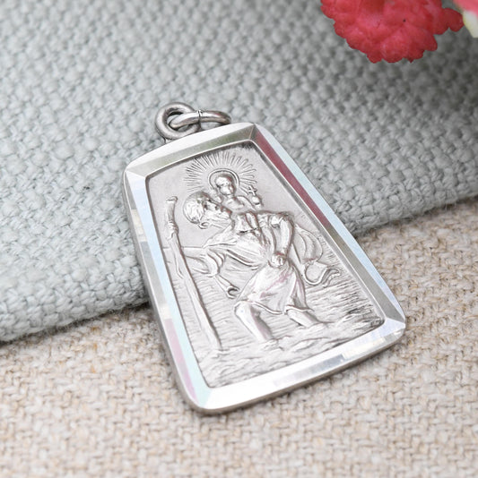 Vintage Sterling Silver St. Christopher Pendant - Patron Saint of Travelling | Christian Religious Jewellery Gift for Adventurer