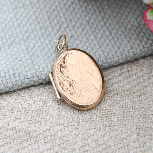 Vintage 9ct Gold Locket Pendant 1991 - Small Oval Locket Charm Pendant | Solid Gold Sentimental Jewellery Gift for Her | UK Hallmarks