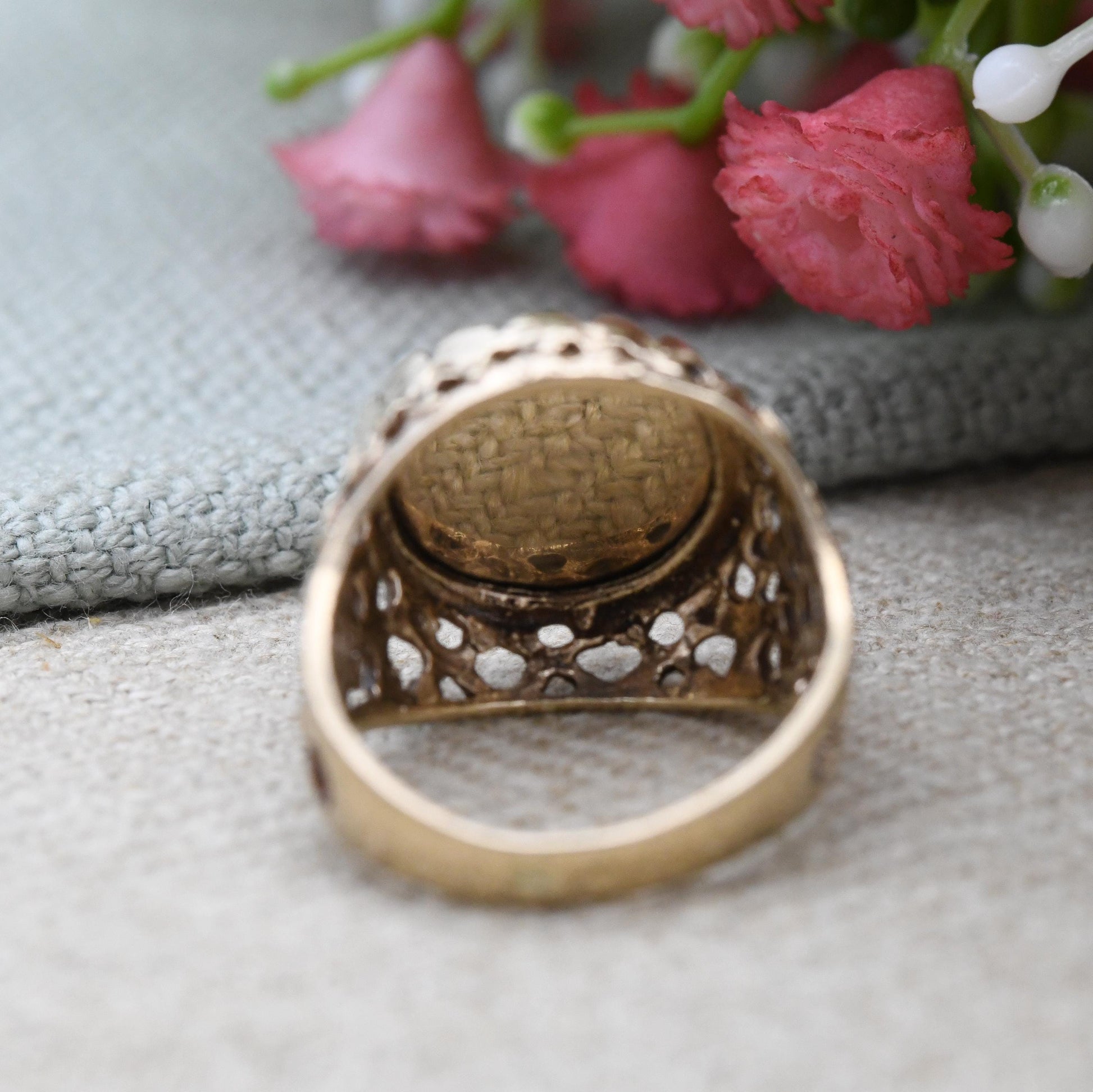 Vintage 9ct Gold Liberty Head Tallar Coin Signet Ring 1982 - Fantasy Coin Jewellery USA Lady Liberty | Small UK Size - H 1/2 | US Size - 4