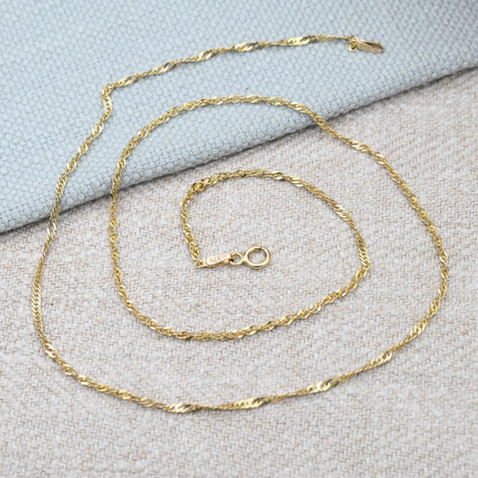 Vintage 9ct Gold Prince of Wales Chain Necklace Made in Italy - Unisex 9K Solid Yellow Gold Chain for Necklace Stack Pendant | 45cm | 18"