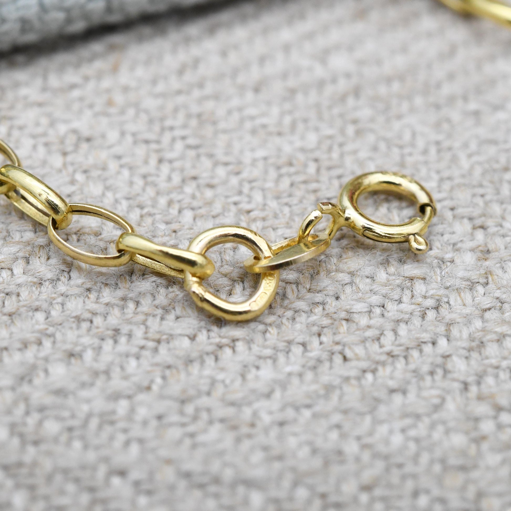 Vintage 9ct Gold Cable Chain Necklace - Long 9K Solid Gold Chain for Necklace Stack | 60cm | 24"