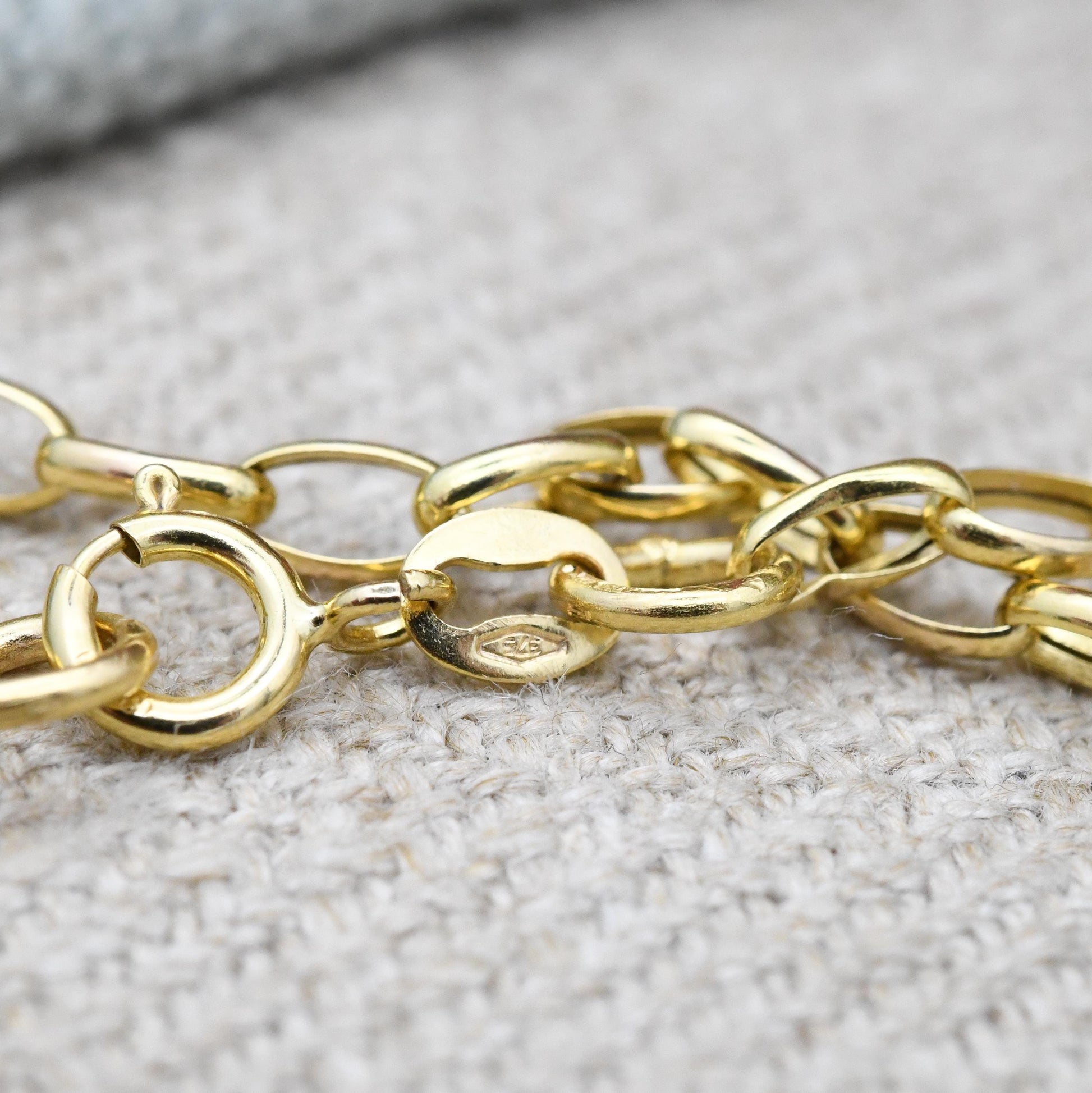 Vintage 9ct Gold Cable Chain Necklace - Long 9K Solid Gold Chain for Necklace Stack | 60cm | 24"