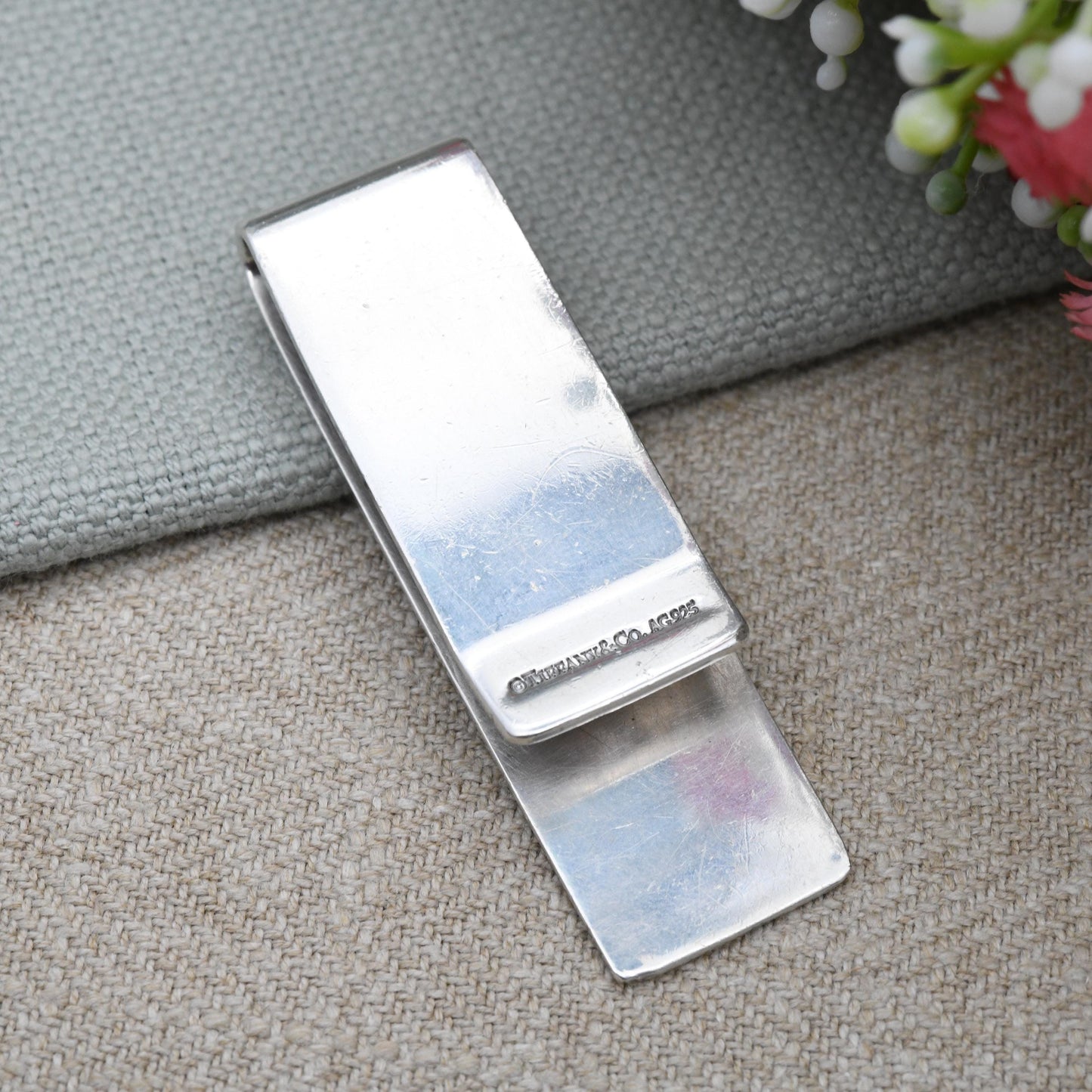 Tiffany 1837 Sterling Silver Money Clip T & Co - Wallet Accessory for Bank Notes | Minimal Everyday Solid Silver Gift for Him | Authentic