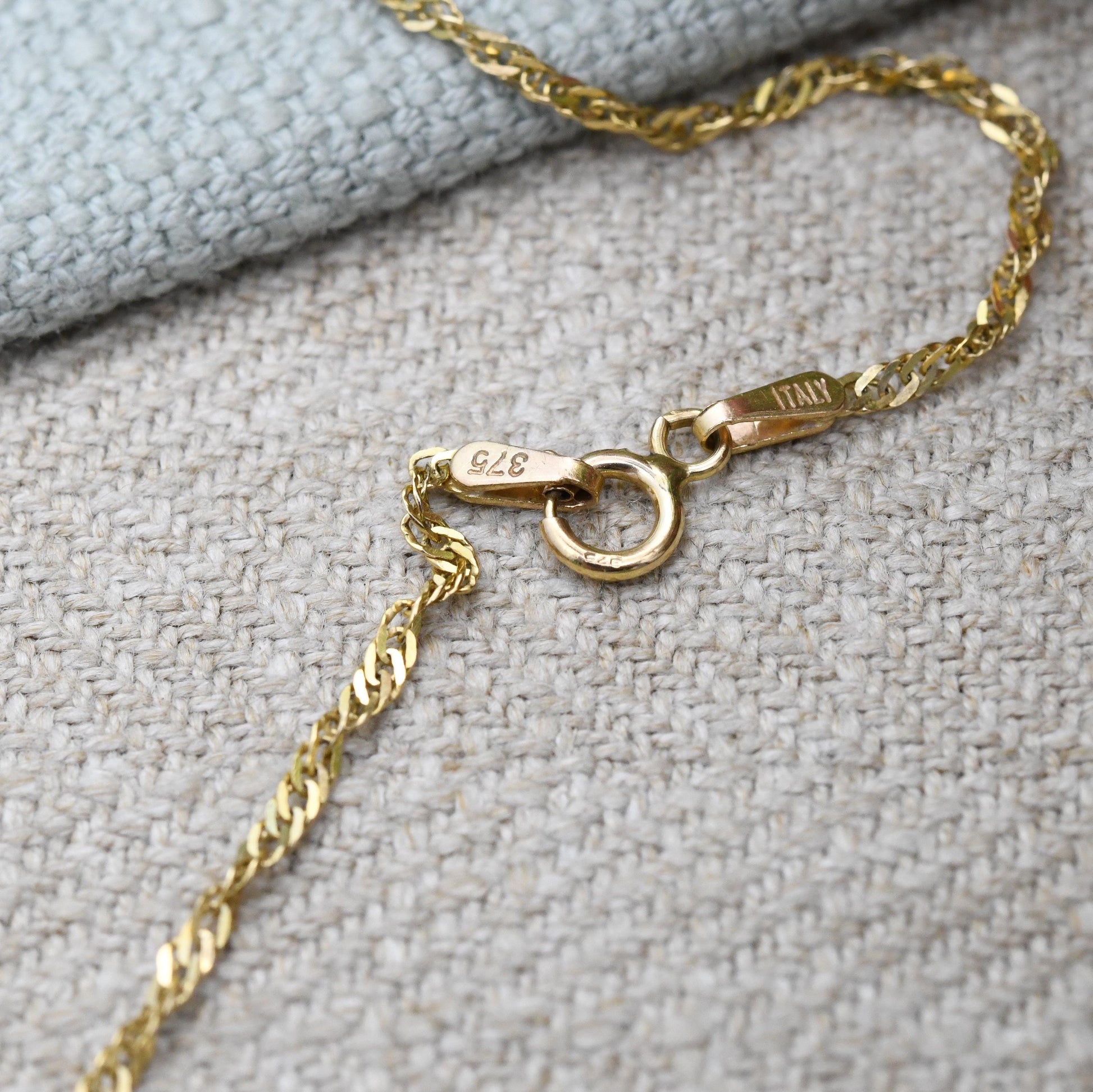Vintage 9ct Gold Prince of Wales Chain Necklace Made in Italy - Unisex 9K Solid Yellow Gold Chain for Necklace Stack Pendant | 45cm | 18"