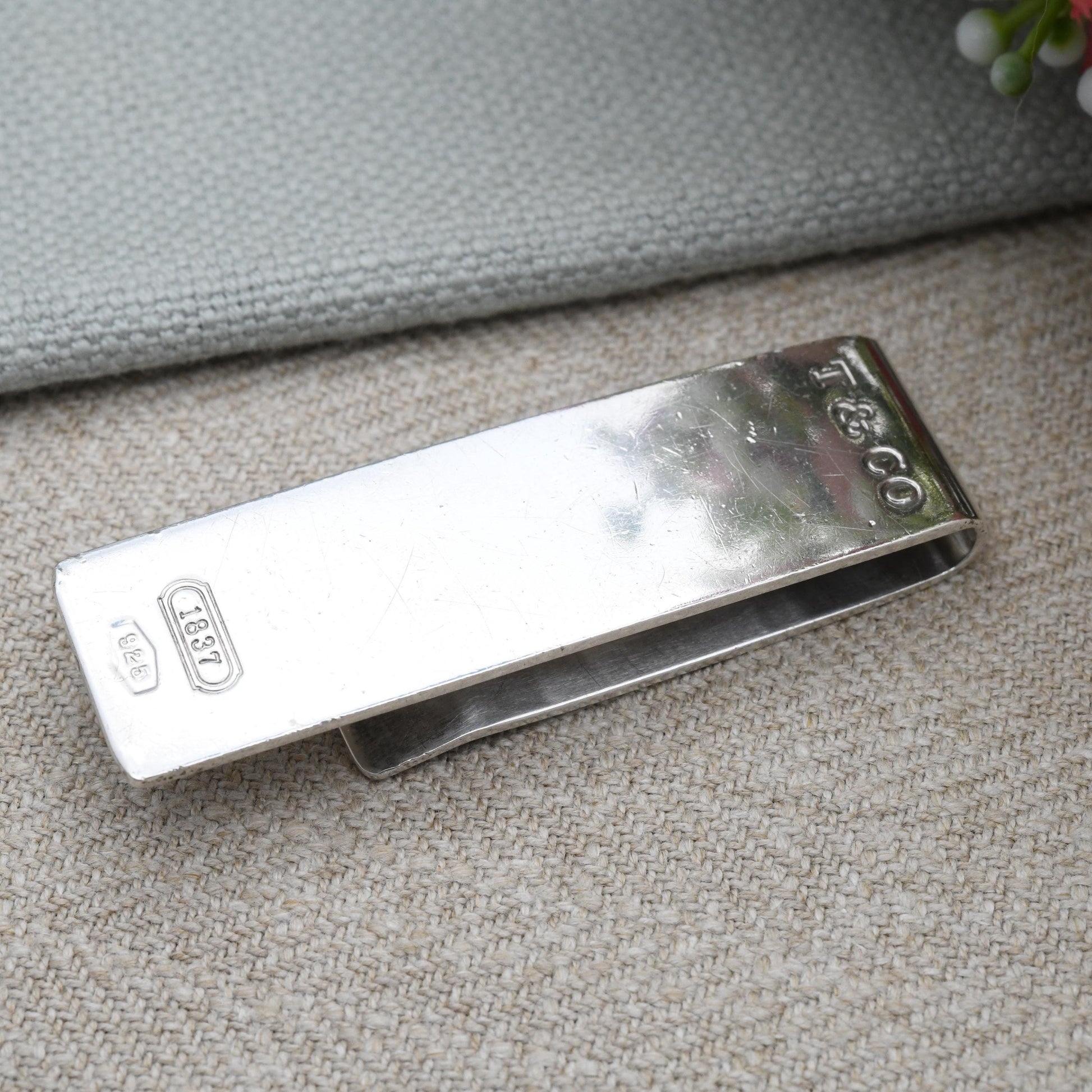 Tiffany 1837 Sterling Silver Money Clip T & Co - Wallet Accessory for Bank Notes | Minimal Everyday Solid Silver Gift for Him | Authentic