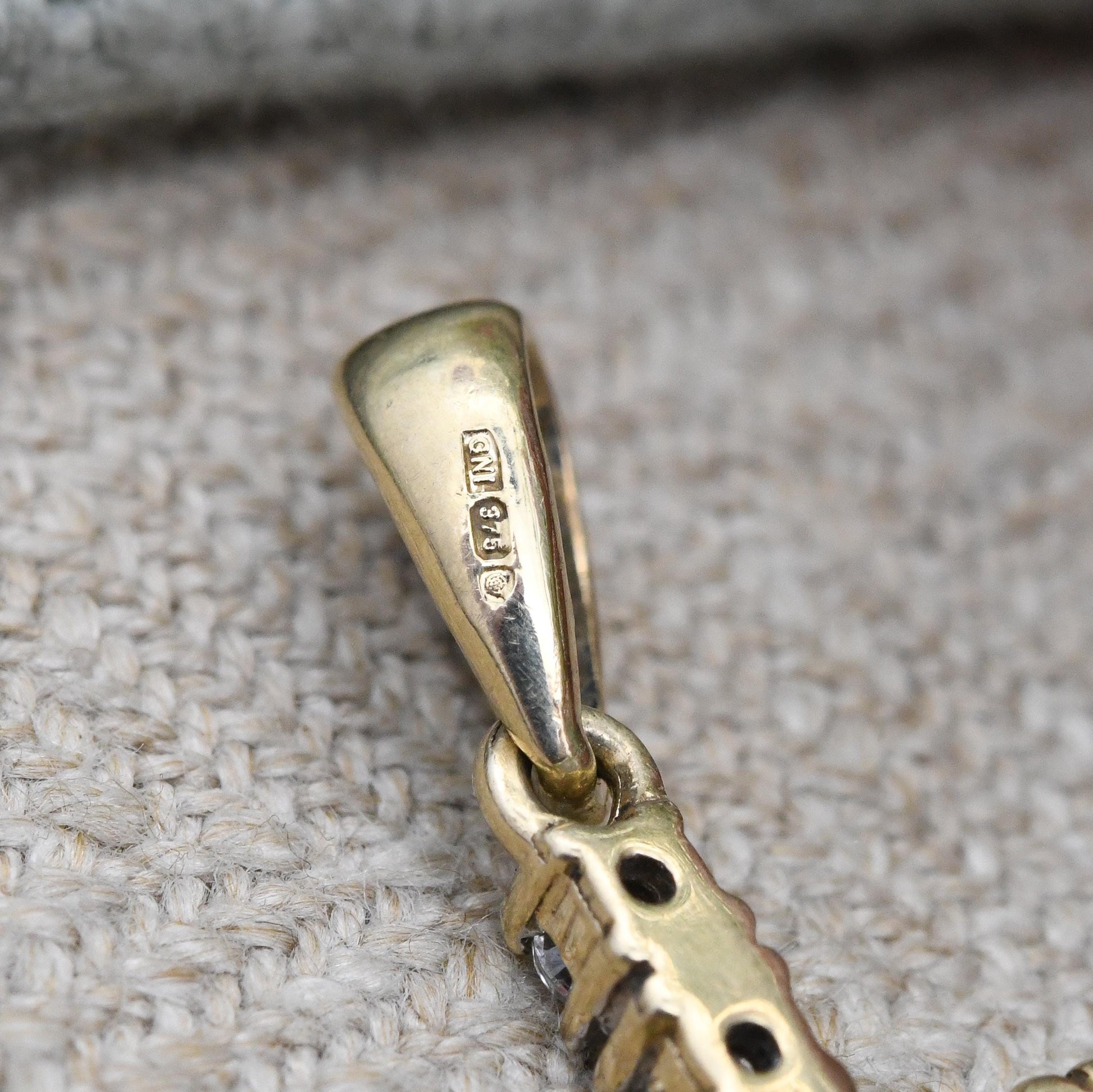 Vintage 9ct Gold CZ Cross Pendant - Pave Set Clear Stones Yellow Gold Jewellery Christian Religious Necklace Charm Gift Christening Baptism
