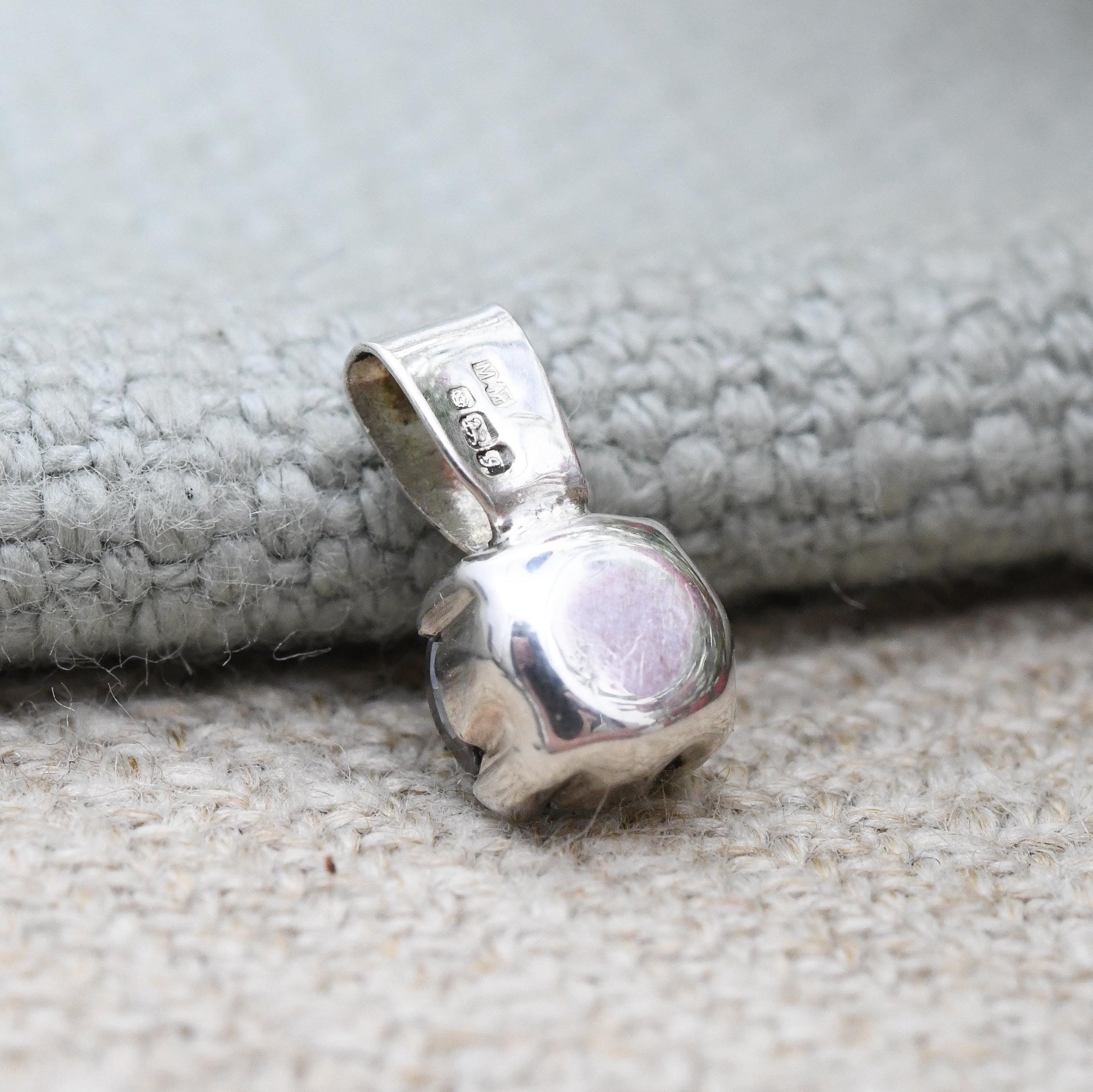 Vintage Sterling Silver CZ Solitaire Pendant 1983 MM - Small Sparkly Pendant Charm for Charm Necklace | Large Clear Stone