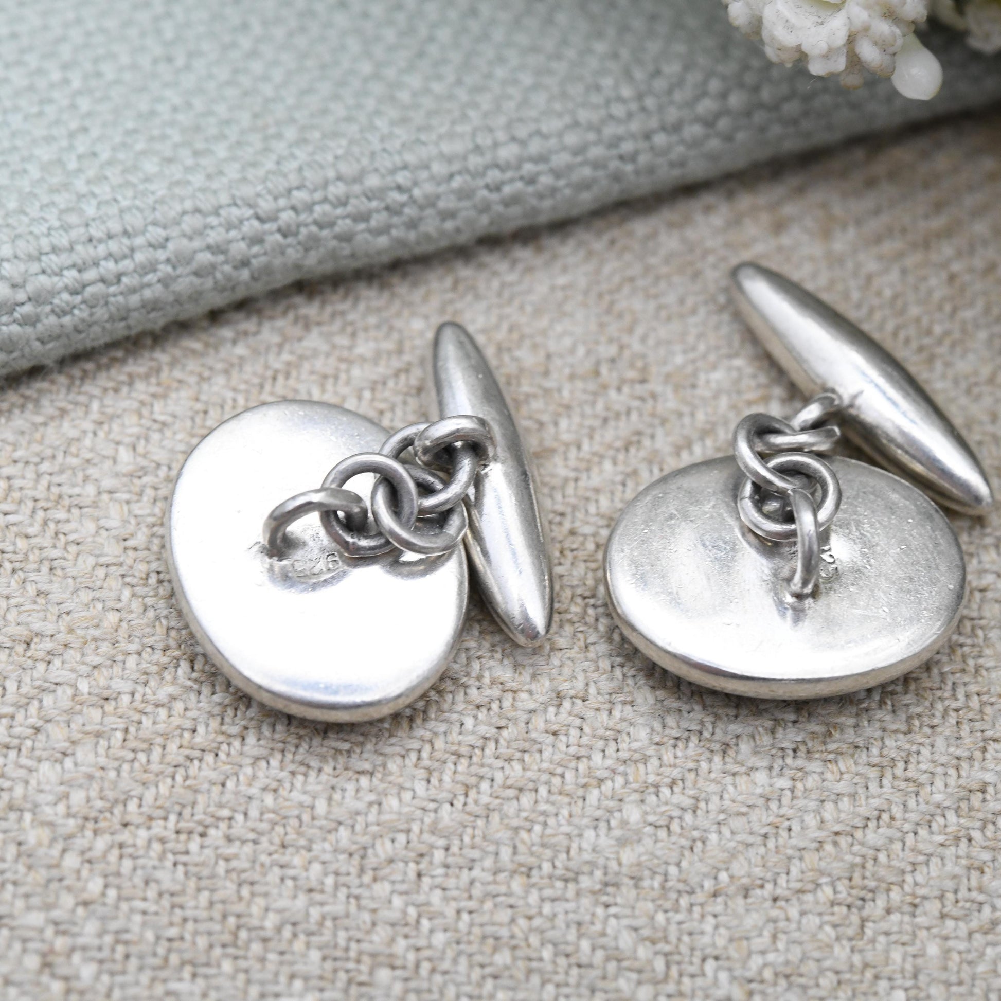 Vintage Sterling Silver Erotic Painting Cufflinks Enamel Nude Lady - Renaissance Style Miniature Painting | Dressing Scene | Cheeky Novelty