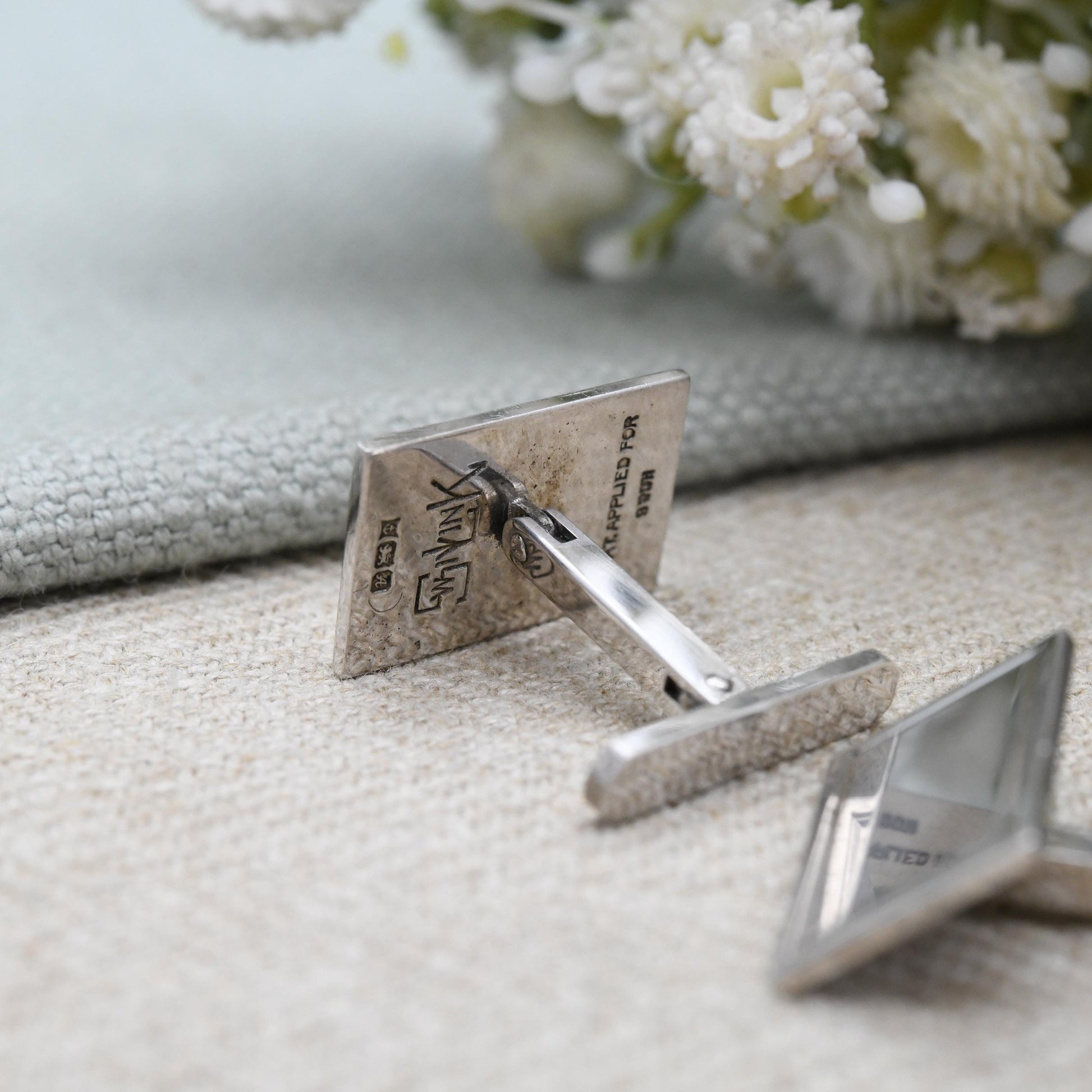 Vintage Swivlink Sterling Silver Cufflinks 1975 by Henry Griffith & Sons - Mid-Century Solid Silver Jewellery Gift for Him | Minimal Lines