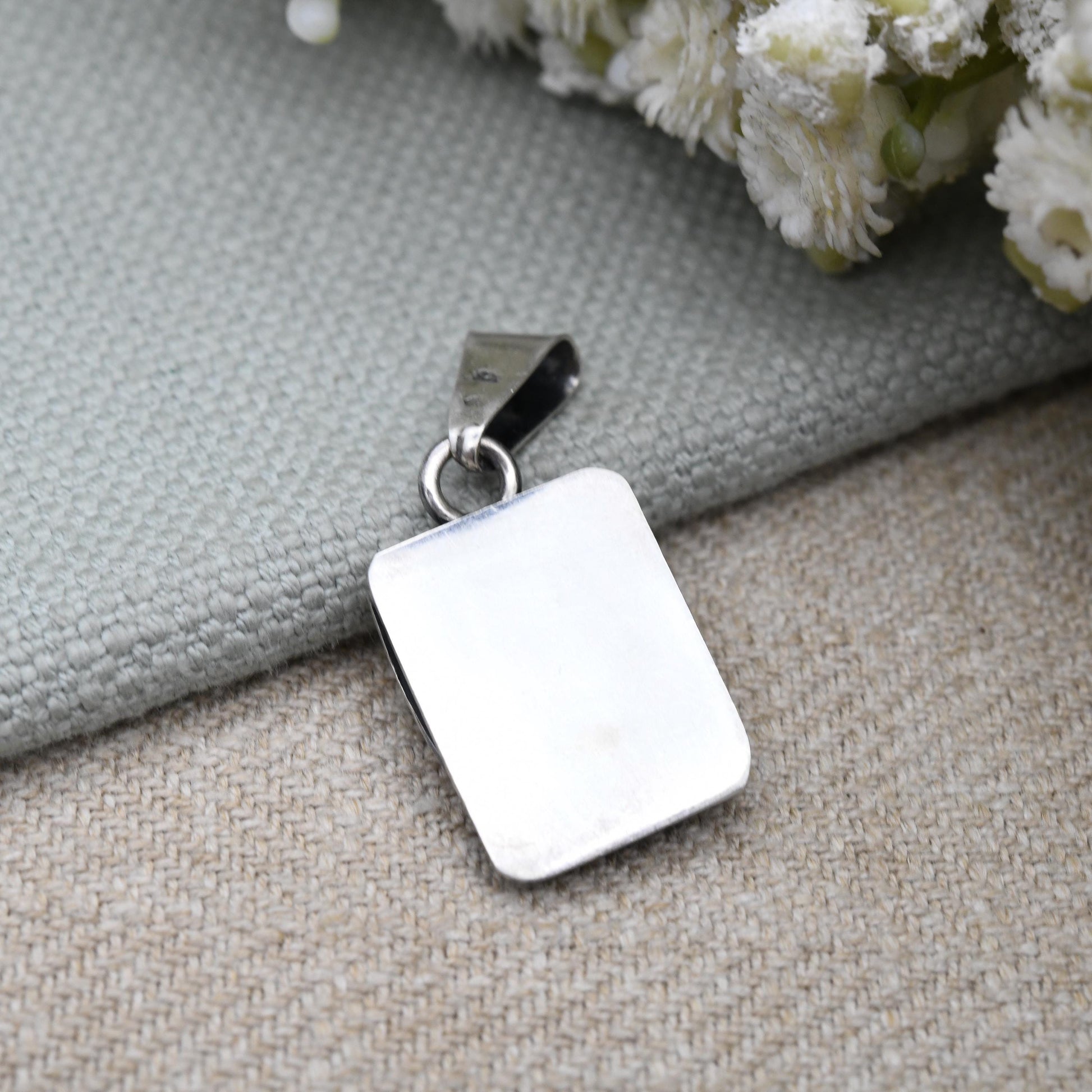European Sterling Silver Flower Pendant - Sculptural Textured Design | Minimalist Solid Silver | Polish Style Jewellery