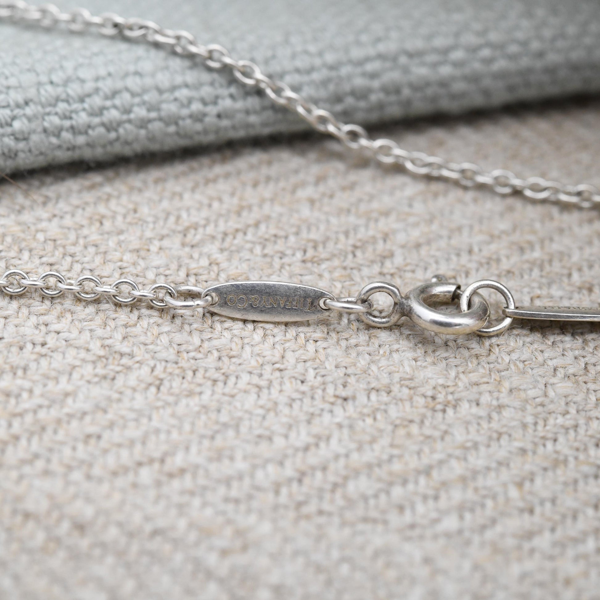 Tiffany & Co Elsa Peretti Open Heart Pendant Necklace Sterling Silver - Large Size 27mm | Genuine Signed Designer Jewellery Cable Chain 18"