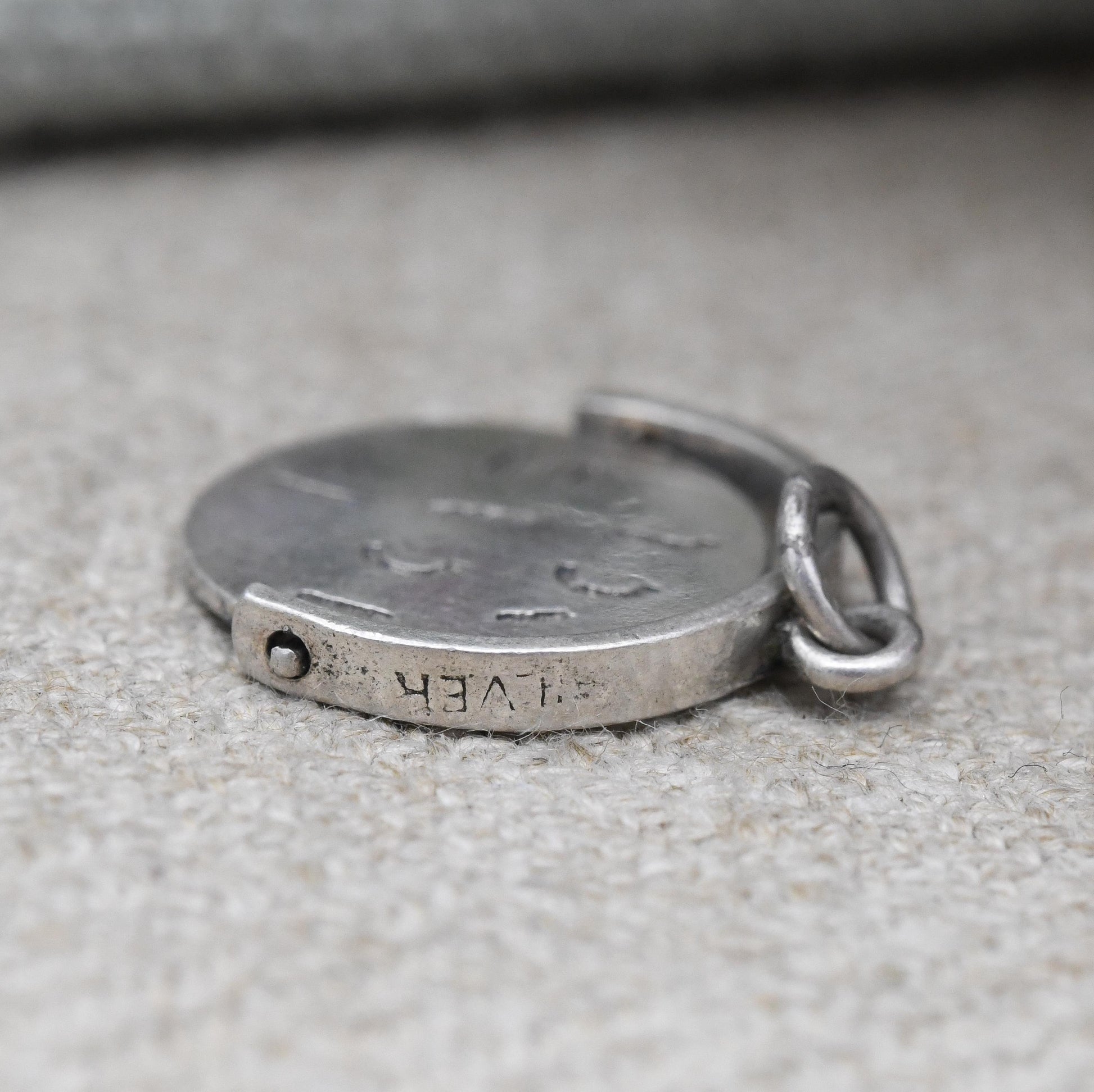 Vintage Sterling Silver I love You Spinning Charm Pendant - Spinner Fob Love and Friendship | Gift for Charm Bracelet Necklace Stack