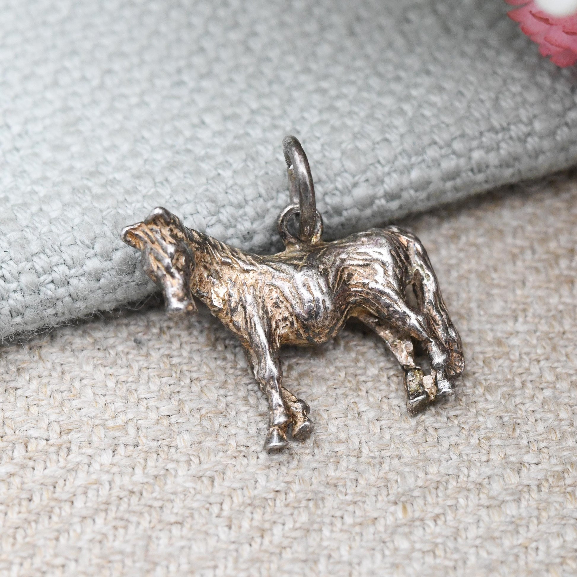 Vintage Sterling Silver Horse Charm Pendant - Novelty Detailed Animal Jewellery | Horse Girl Gift | Nature Lover Charm Bracelet Necklace