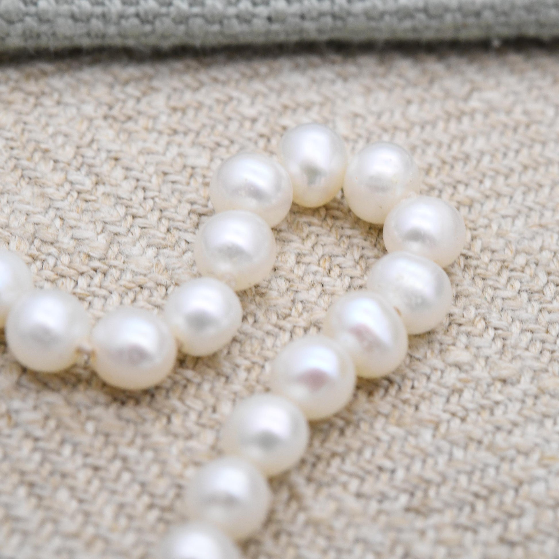 Vintage Pearl Necklace with Gold Filled Slide Clasp - Individually Knotted Minimal Real Pearl Strand | Cultured Pearls | Choker 16" 40.5cm