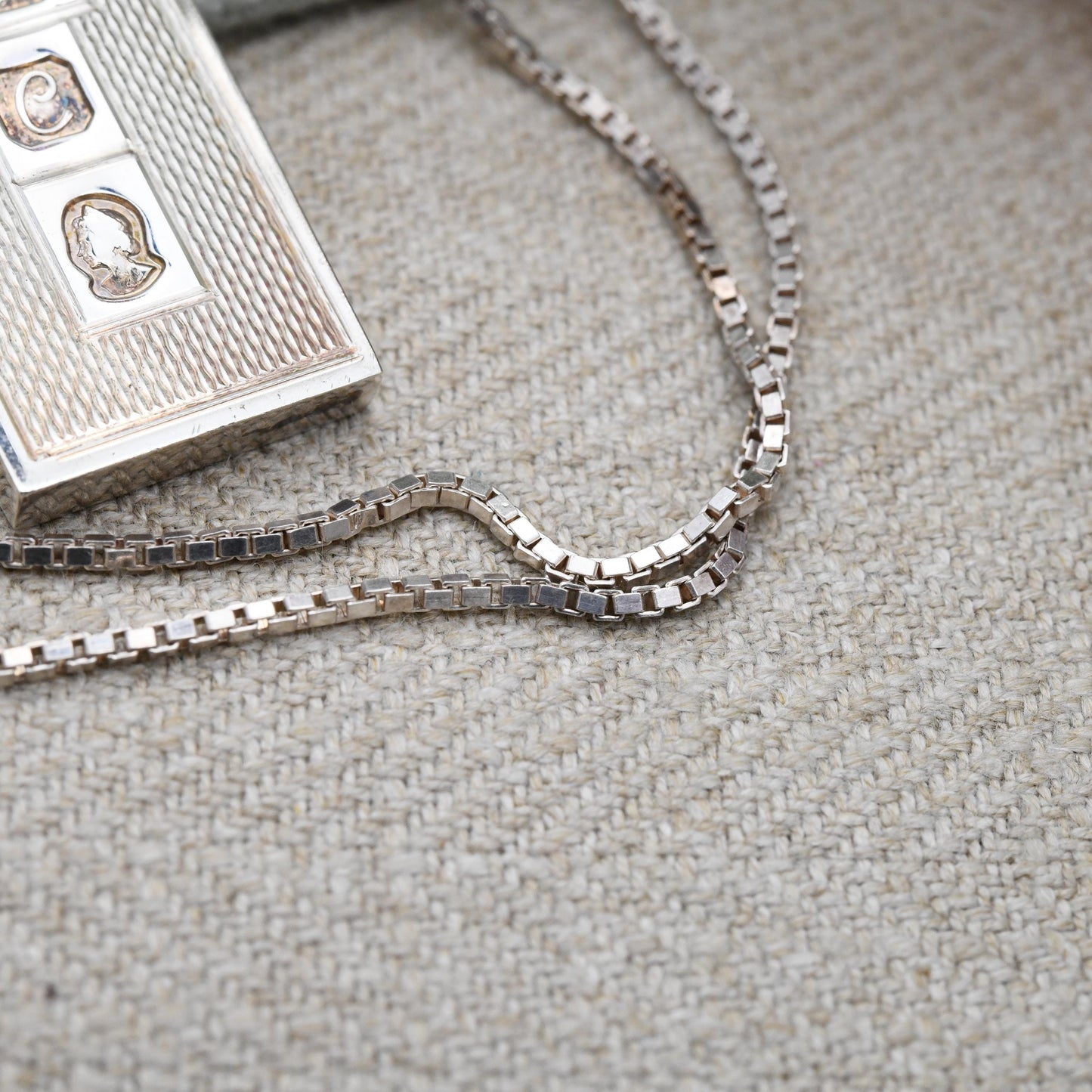 Vintage Sterling Silver Ingot Pendant Necklace 1977 Queen Elizabeth II Silver Jubilee Stamp Pair by RJC - Sheffield Hallmark | on Box Chain