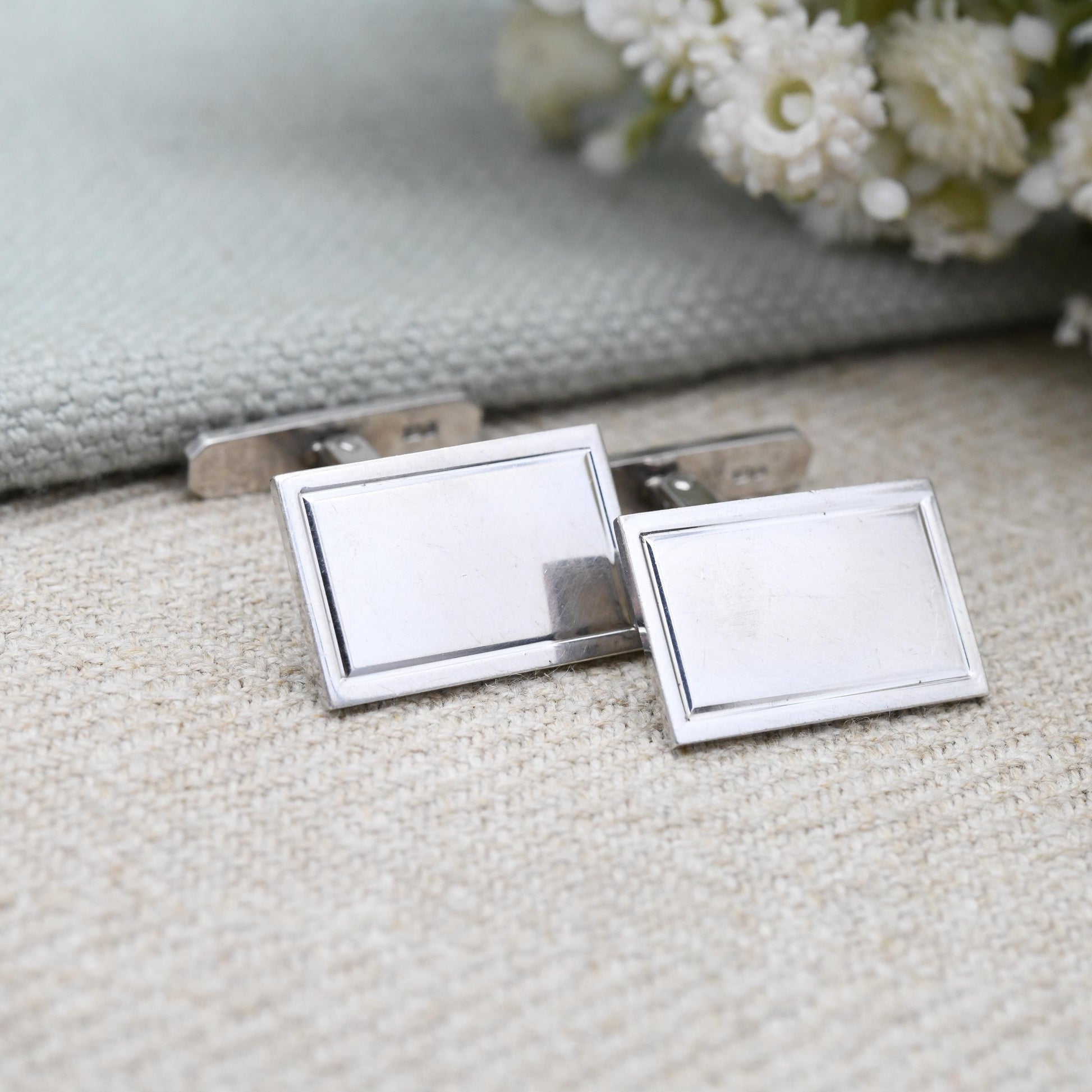 Vintage Swivlink Sterling Silver Cufflinks 1975 by Henry Griffith & Sons - Mid-Century Solid Silver Jewellery Gift for Him | Minimal Lines