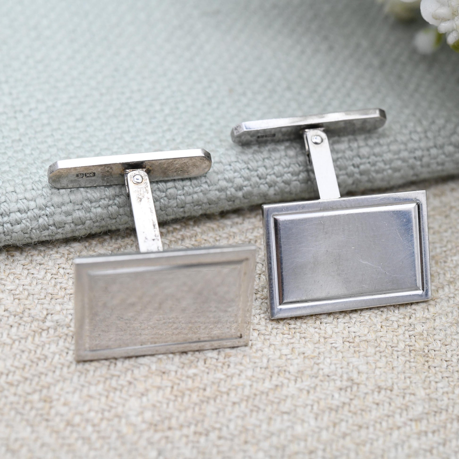 Vintage Swivlink Sterling Silver Cufflinks 1975 by Henry Griffith & Sons - Mid-Century Solid Silver Jewellery Gift for Him | Minimal Lines