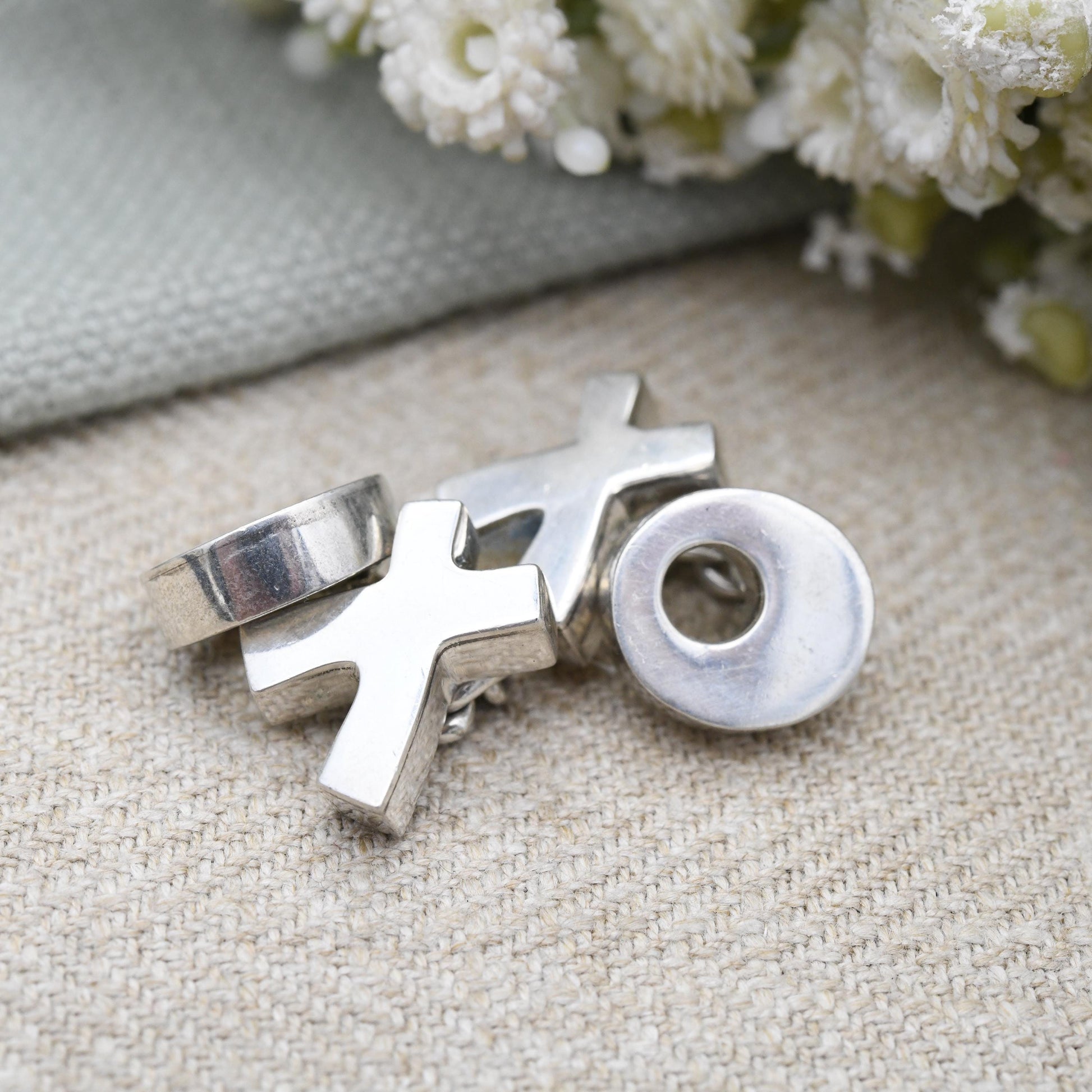 Vintage Links of London Sterling Silver Cufflinks 1996 Noughts and Crosses - Designer Minimalist Solid Silver | Chunky Kisses Design XO