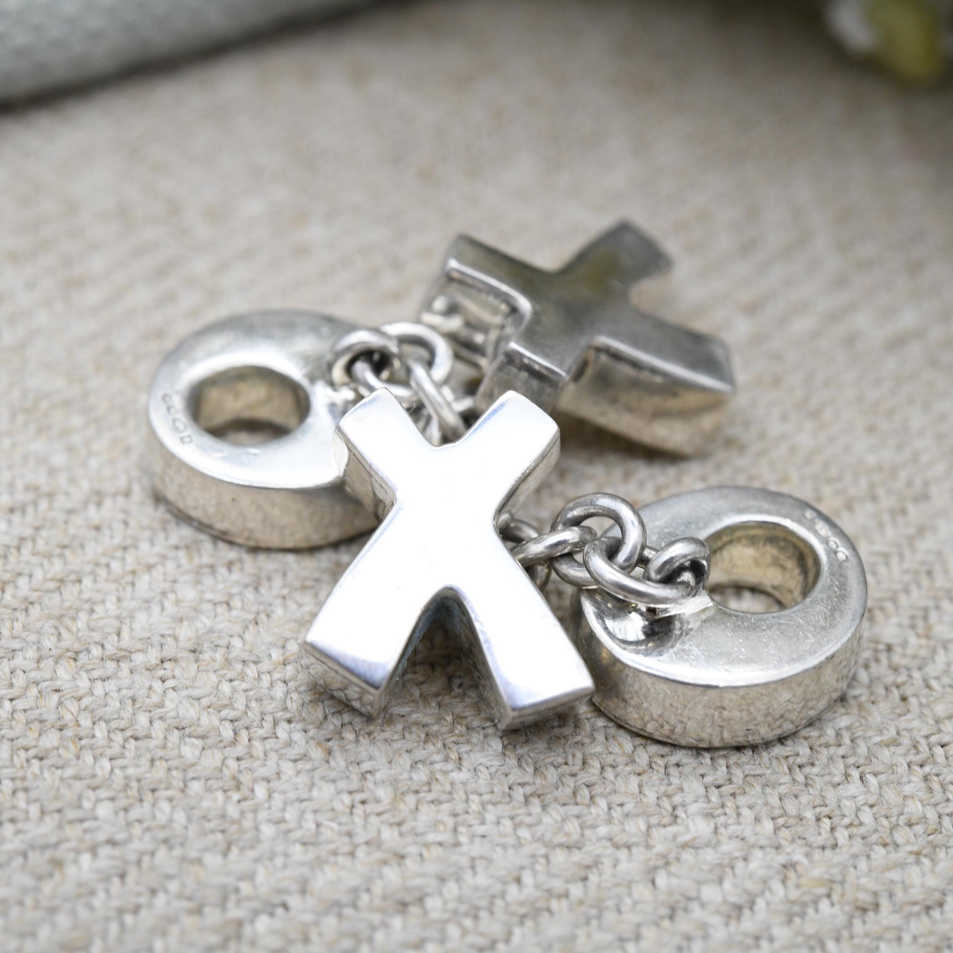 Vintage Links of London Sterling Silver Cufflinks 1996 Noughts and Crosses - Designer Minimalist Solid Silver | Chunky Kisses Design XO