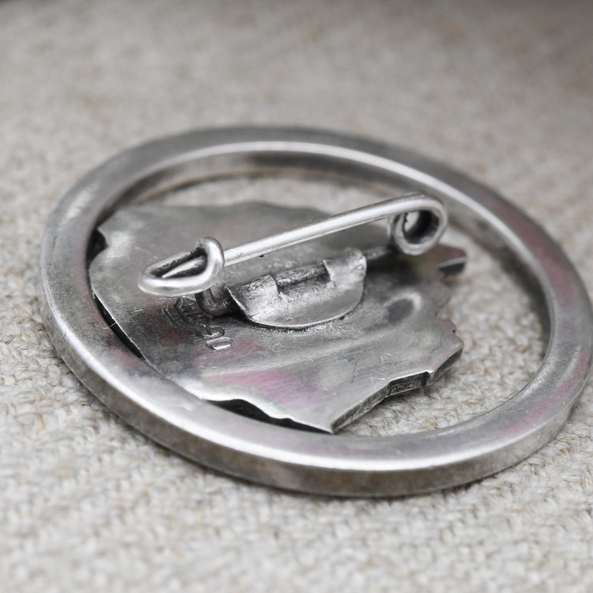Vintage Dutch Silver Souvenir Brooch Lelystad Municipality Flevoland - Netherlands Holland Souvenir Jewellery | Rural Style Scene Lelustad