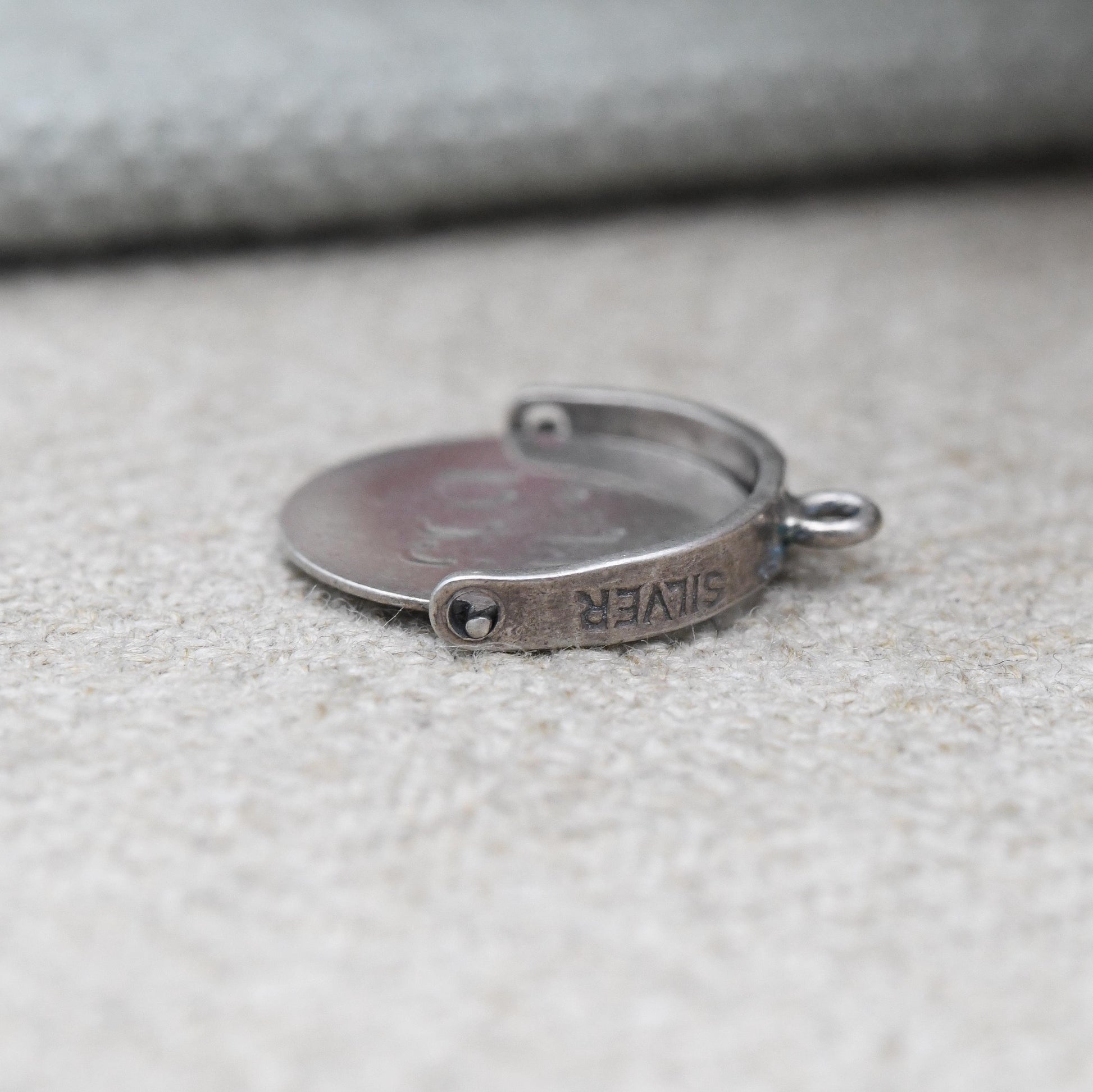 Vintage Sterling Silver Good Luck Spinning Charm Pendant - Spinner Fob Friendship Lucky Token | Gift for Charm Bracelet Necklace Stack