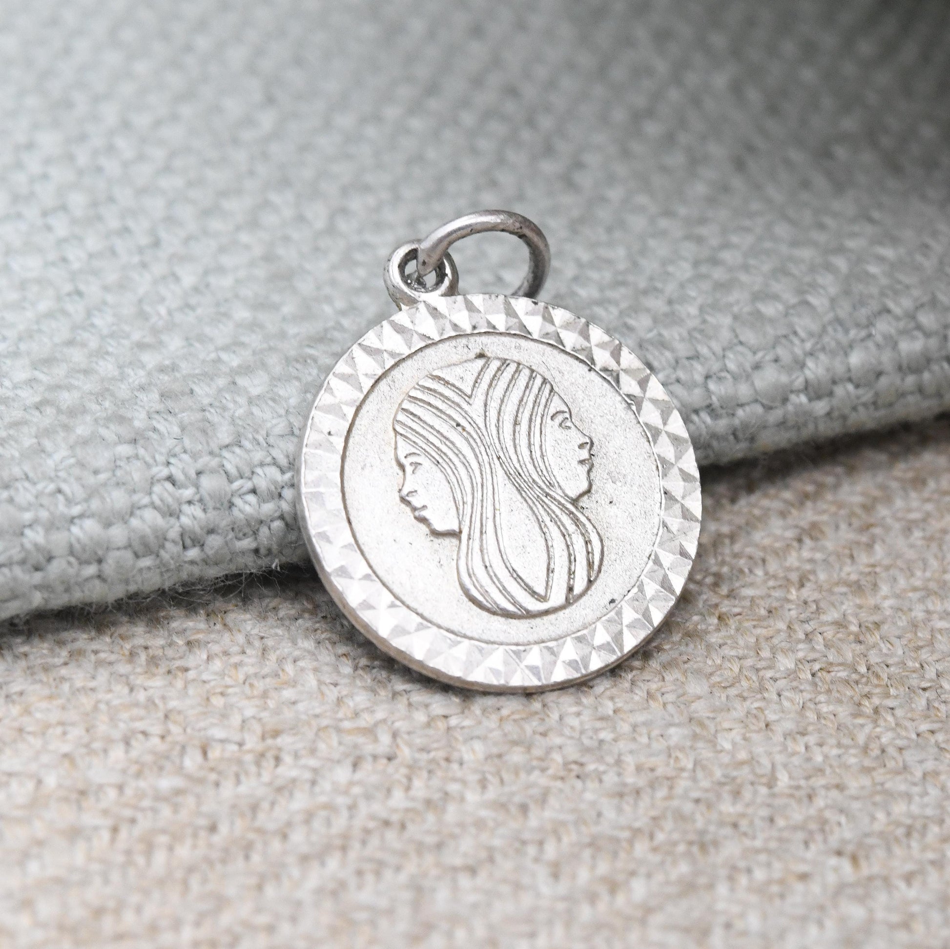 Vintage Sterling Silver Gemini Pendant - Two Headed Janus Astrological Zodiac Star Sign Symbol | Mid-Century | May June Birthday Gift