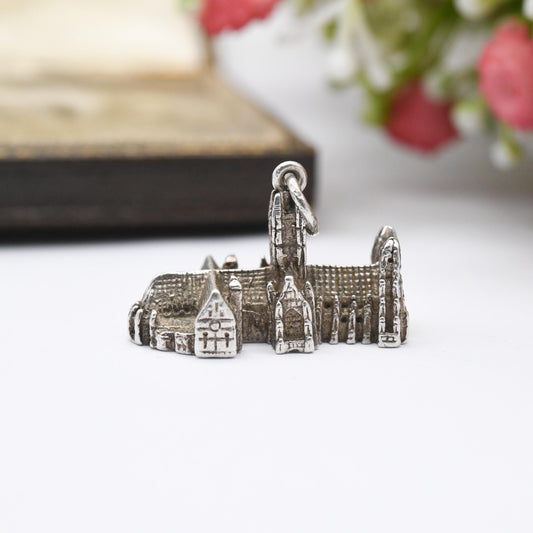 Vintage Sterling Silver Canterbury Cathedral Charm Pendant - Church | Religious | Kent | England | Travel | Souvenir Gift for Charm Bracelet