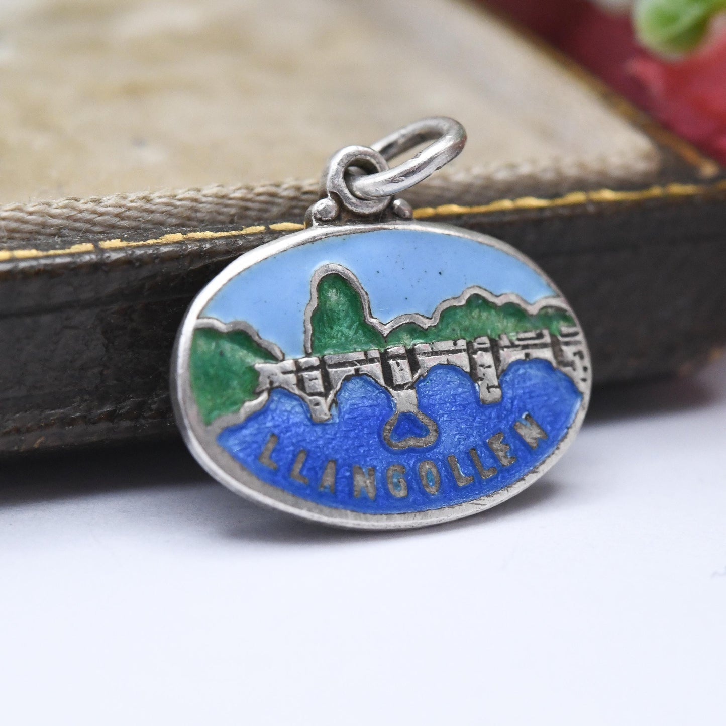 Vintage Sterling Silver Llangollen Charm Pendant - Wales | Clywd | Welsh Tourist Travel | Souvenir Gift for Charm Bracelet
