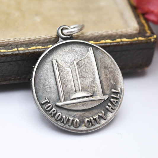 Vintage Sterling Silver Toronto City Hall BM co Charm Pendant - Souvenir Gift for Charm Bracelet