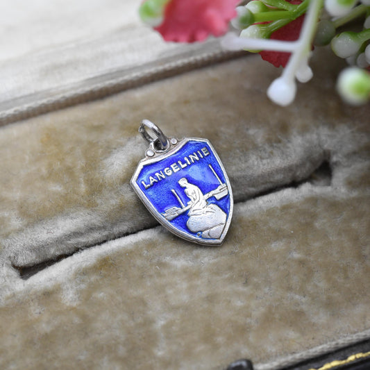 Vintage Sterling Silver Langelinie Charm Pendant - Copenhagen | Denmark | Mermaid Statue | Souvenir Gift for Charm Bracelet