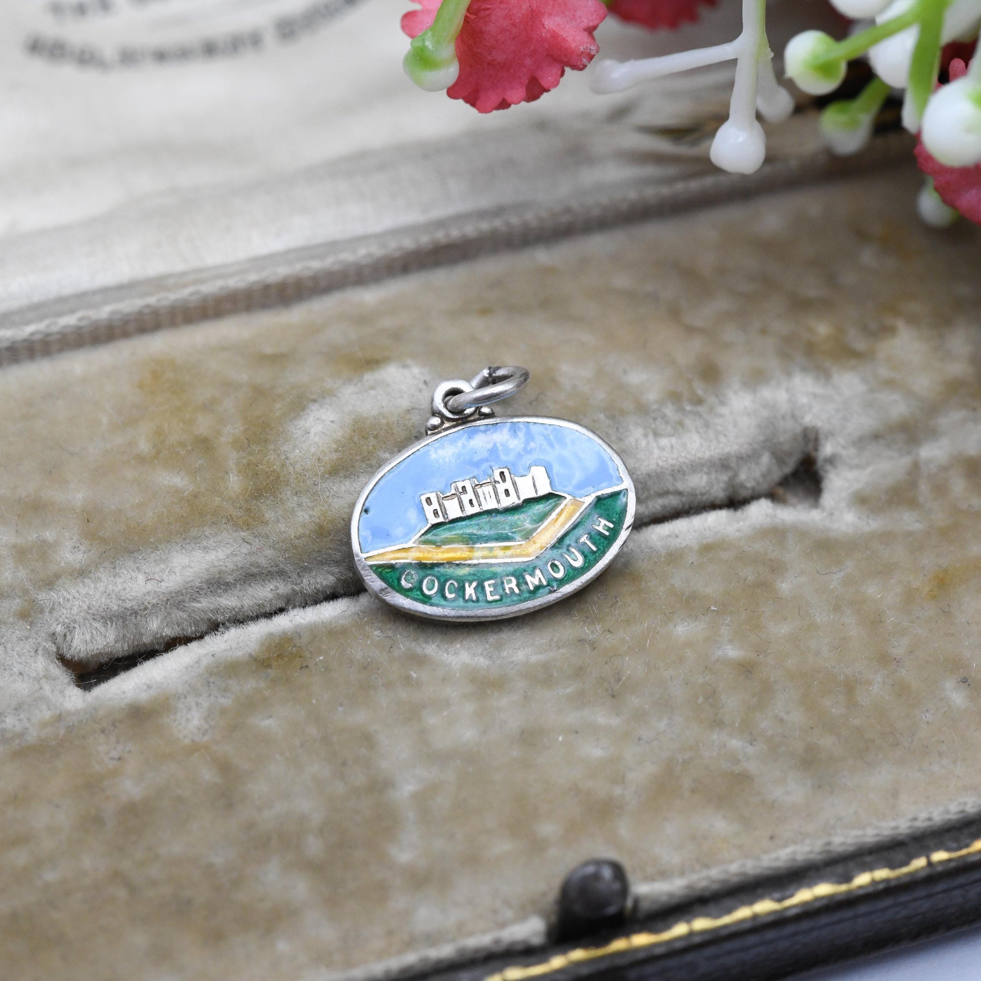 Vintage Sterling Silver Cockermouth Charm Pendant - Cumbria Charm | England | Souvenir Gift for Charm Bracelet