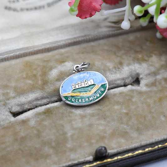 Vintage Sterling Silver Cockermouth Charm Pendant - Cumbria Charm | England | Souvenir Gift for Charm Bracelet