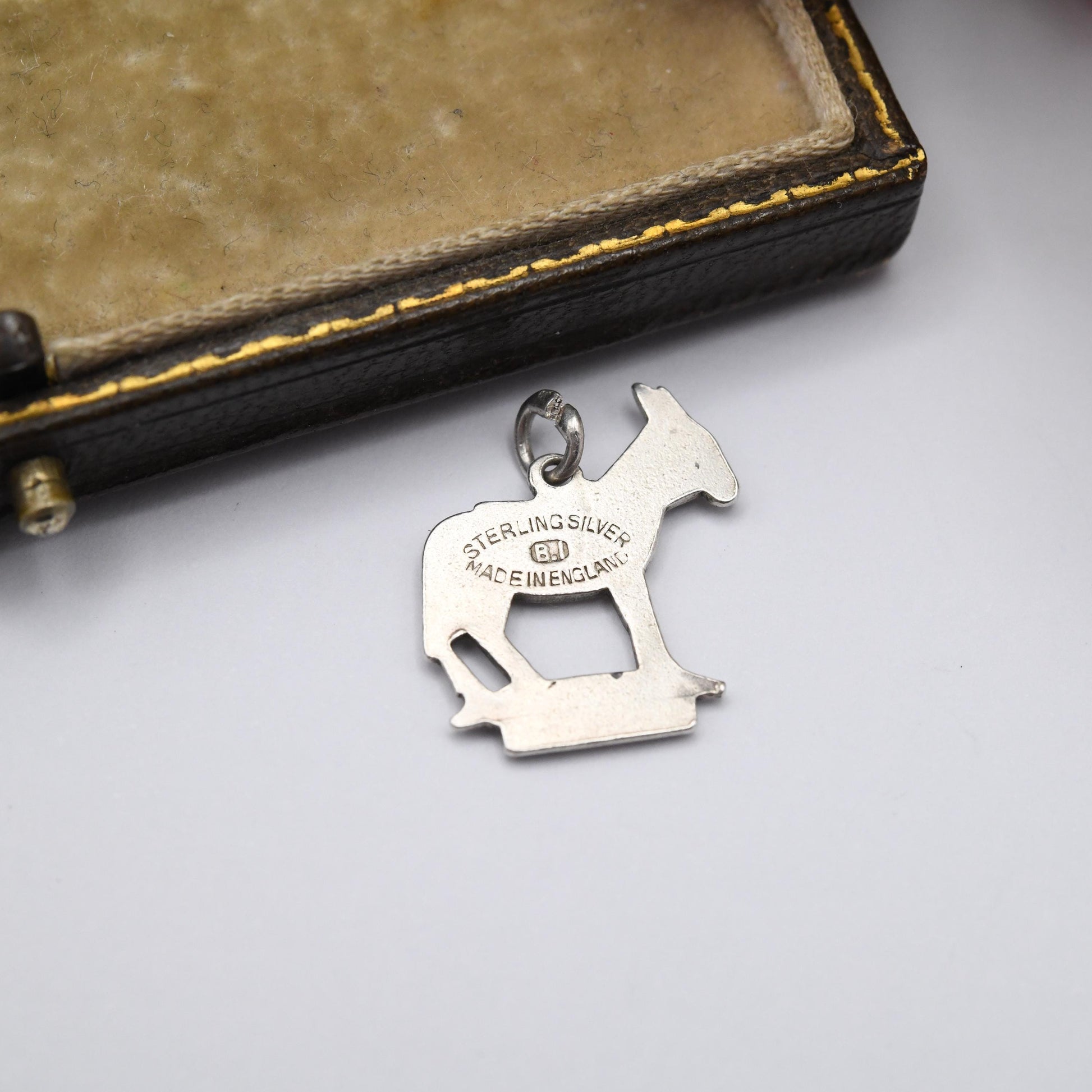 Vintage Sterling Silver Clovelly Charm Pendant - Devon Charm | Donkey | Souvenir Gift for Charm Bracelet