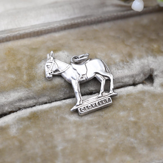 Vintage Sterling Silver Clovelly Charm Pendant - Devon Charm | Donkey | Souvenir Gift for Charm Bracelet