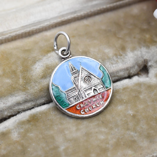 Vintage Sterling Silver Crathie Church Charm Pendant - Scottish Town | Royal Family | Souvenir Gift for Charm Bracelet