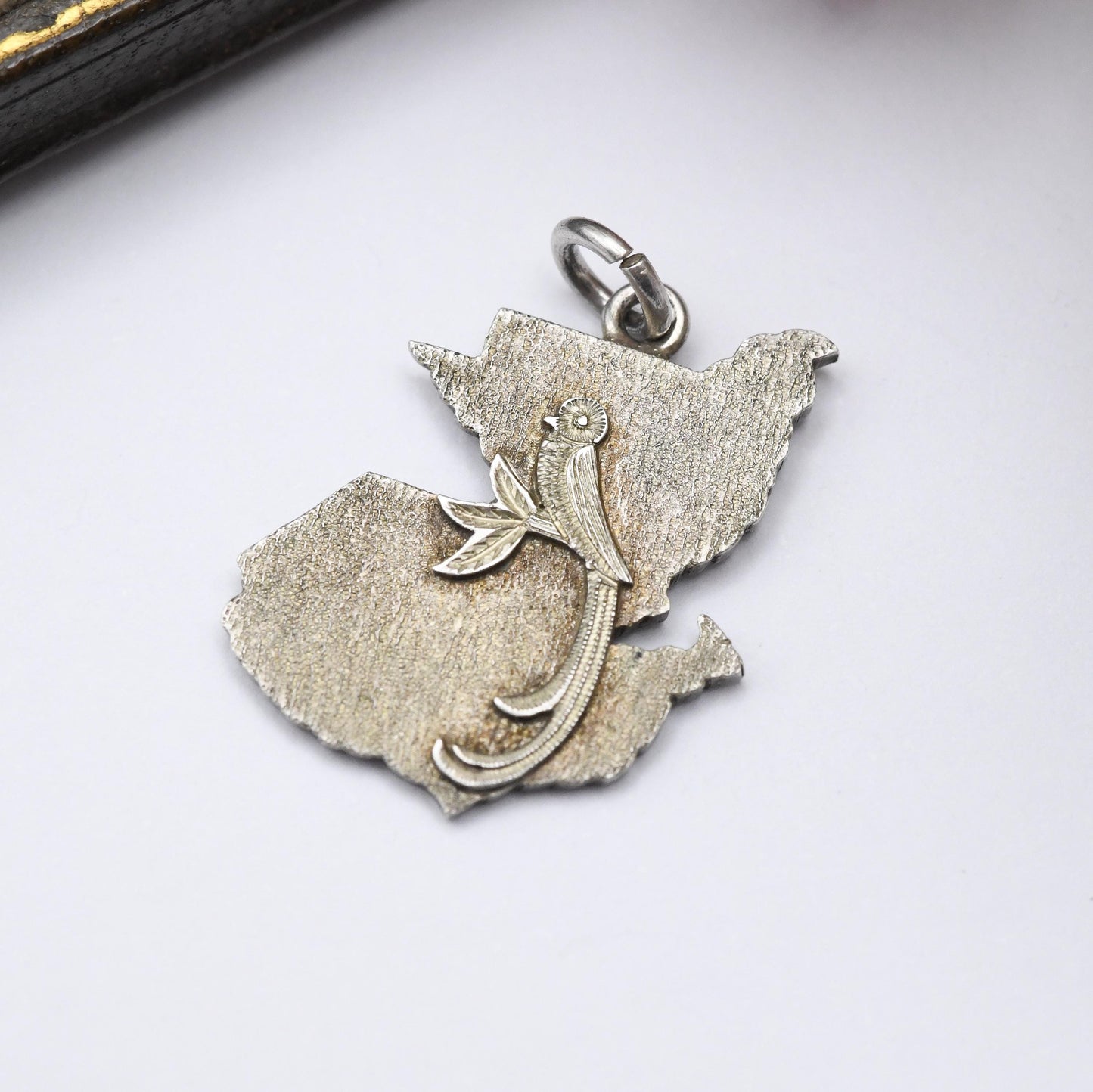Vintage Sterling Silver Guatemala Bird of Paradise Charm Pendant - Resplendent Quetzal | Animal | Bird | Souvenir Gift for Charm Bracelet
