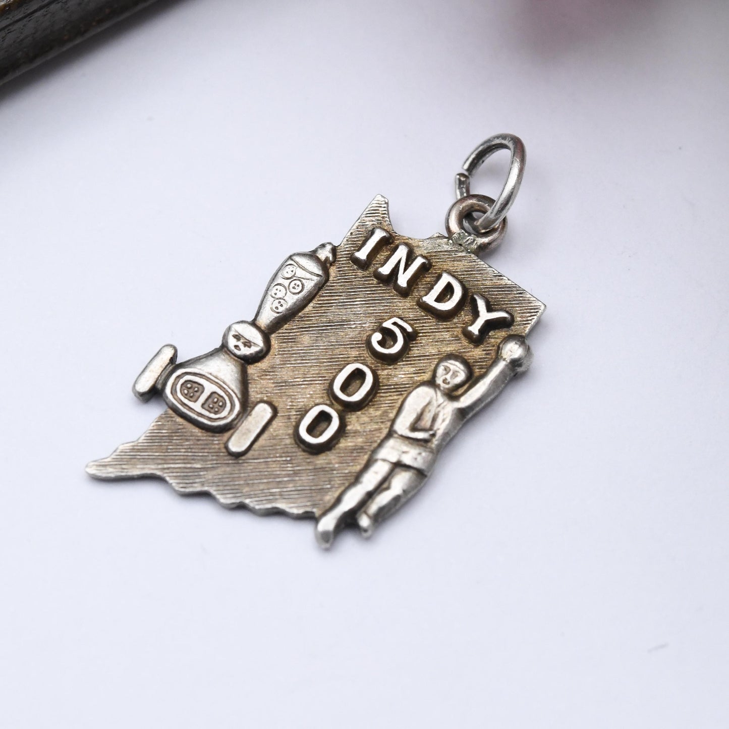 Vintage Sterling Silver Indy 500 Charm Pendant - Speedway | Indianapolis | Race Car | Souvenir Gift for Charm Bracelet